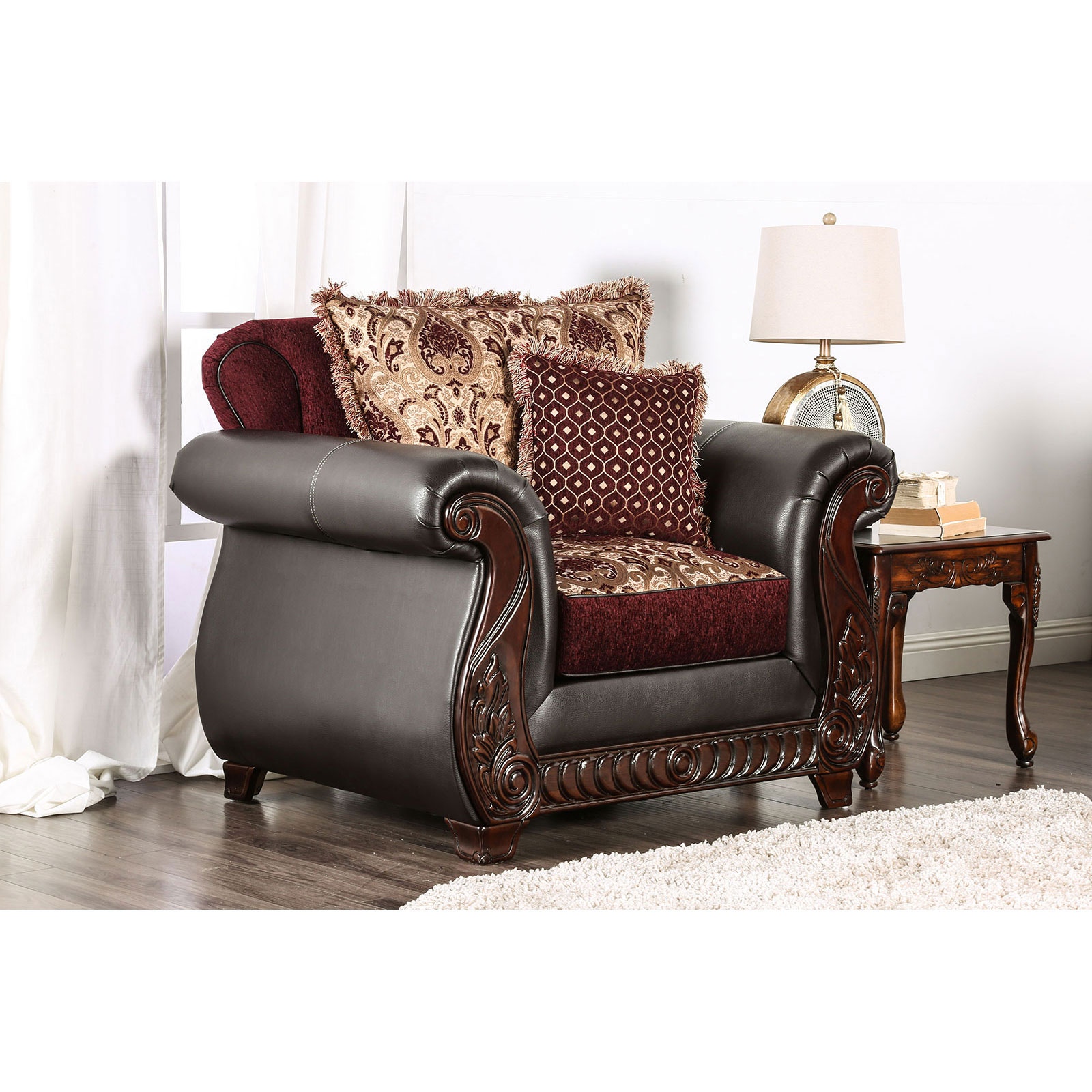 Chair, Burgundy 