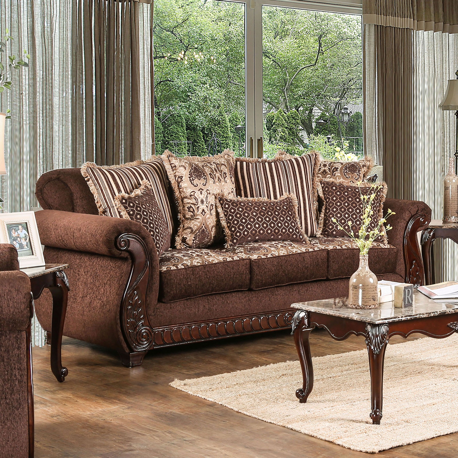 Furniture Of America Living Room Sofa Brown Sm6109 Sf Anna S Home Furnishings Lynnwood Wa