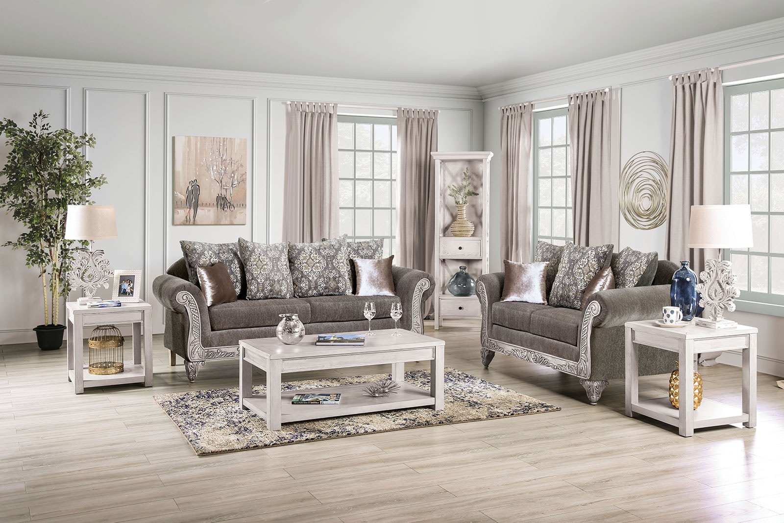 Furniture of America Sofa Loveseat 2 Pc. SM7300-2PC