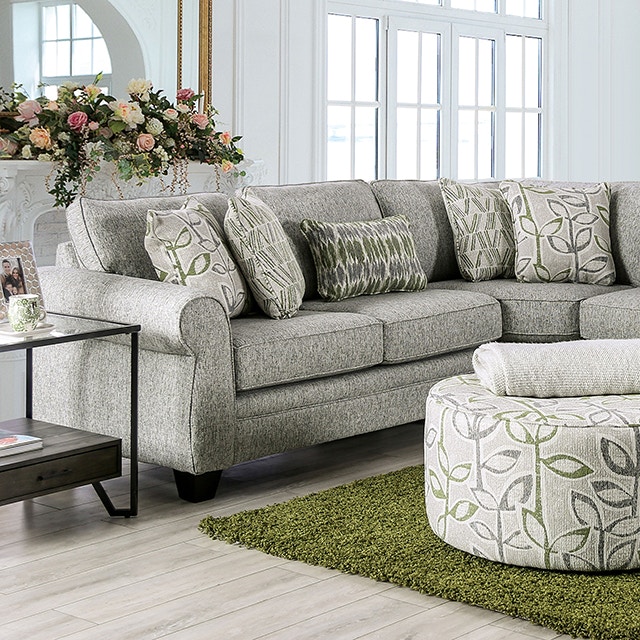  Sectional, Gray/Green 