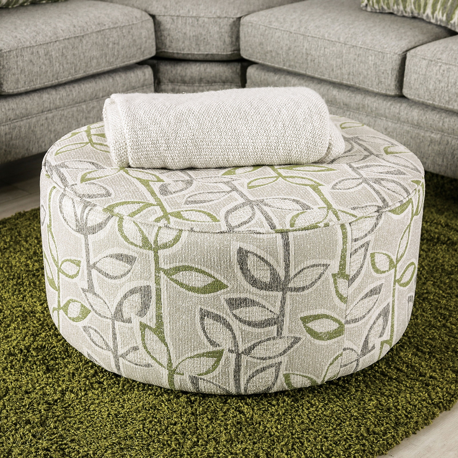  Ottoman, Gray/Green 