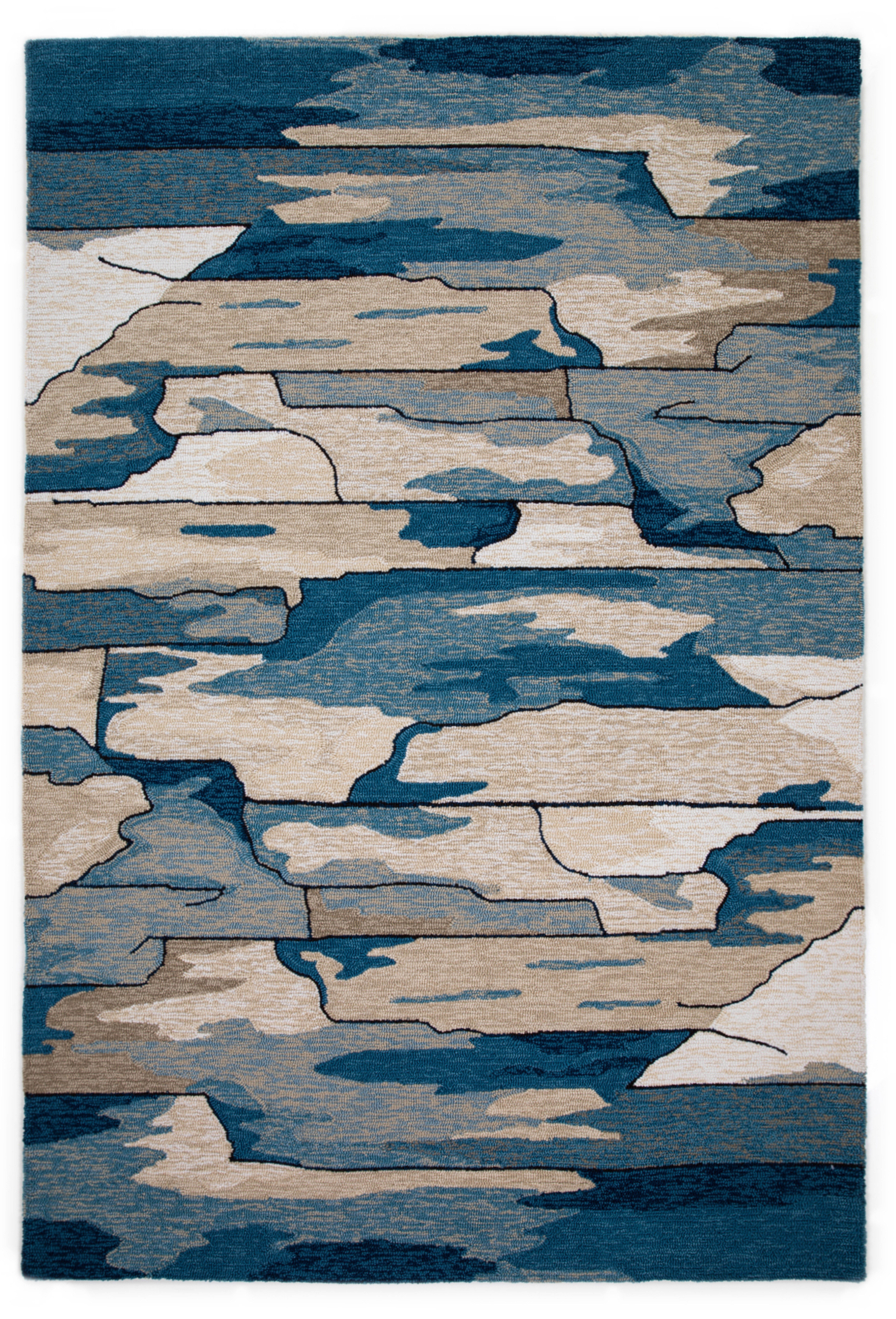 KAS Area Rugs Harbor 4248 Blue Coast Hand Hooked Performance Area Rug ...