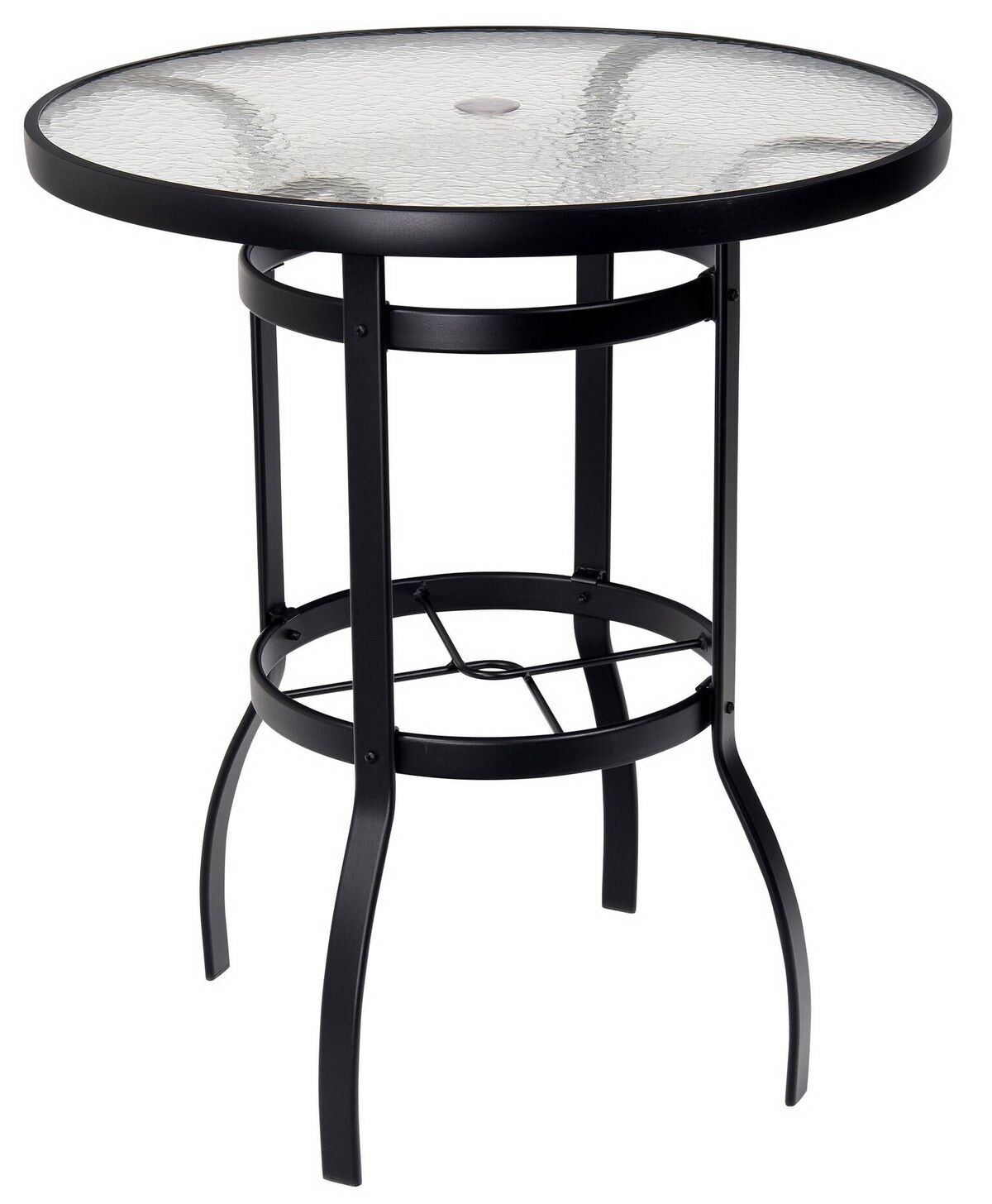Outdoor Patio Obscure Glass Top Bar Table By Woodard 826536w