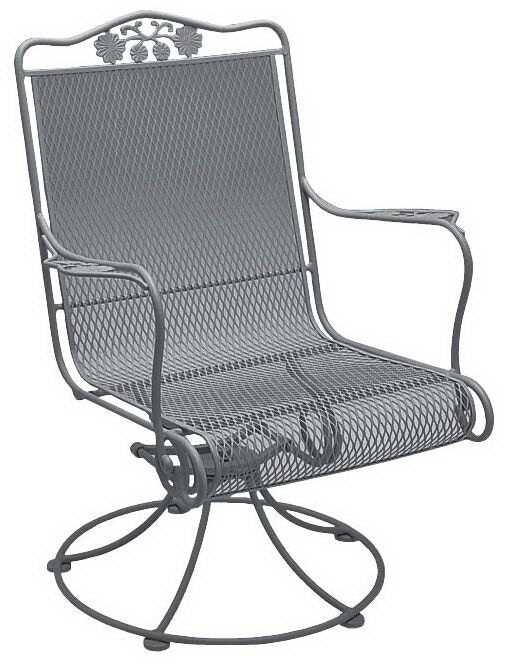 Outdoor Patio High Back Swivel Rocker Dining Arm Chair By Woodard