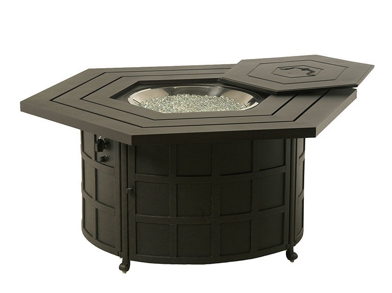 Sherwood Hexagonal Enclosed Gas Fire Pit Table by Hanamint ...