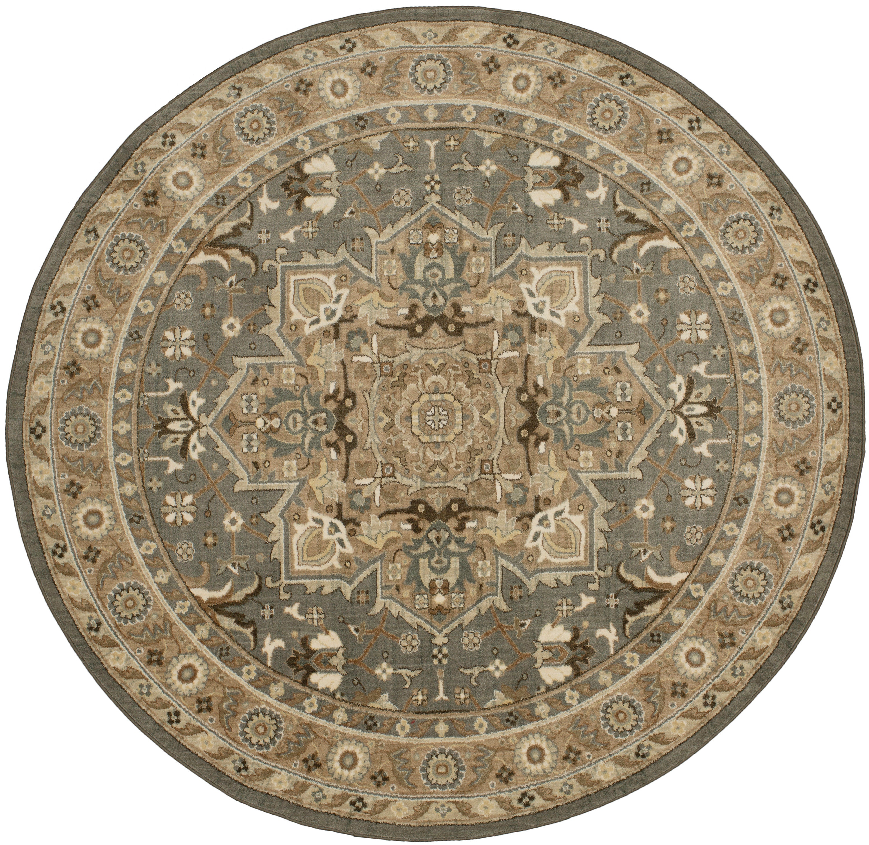 Karastan Area Rugs Euphoria Rhodes Ash Grey 8'ROUND Round Rug 90272 ...