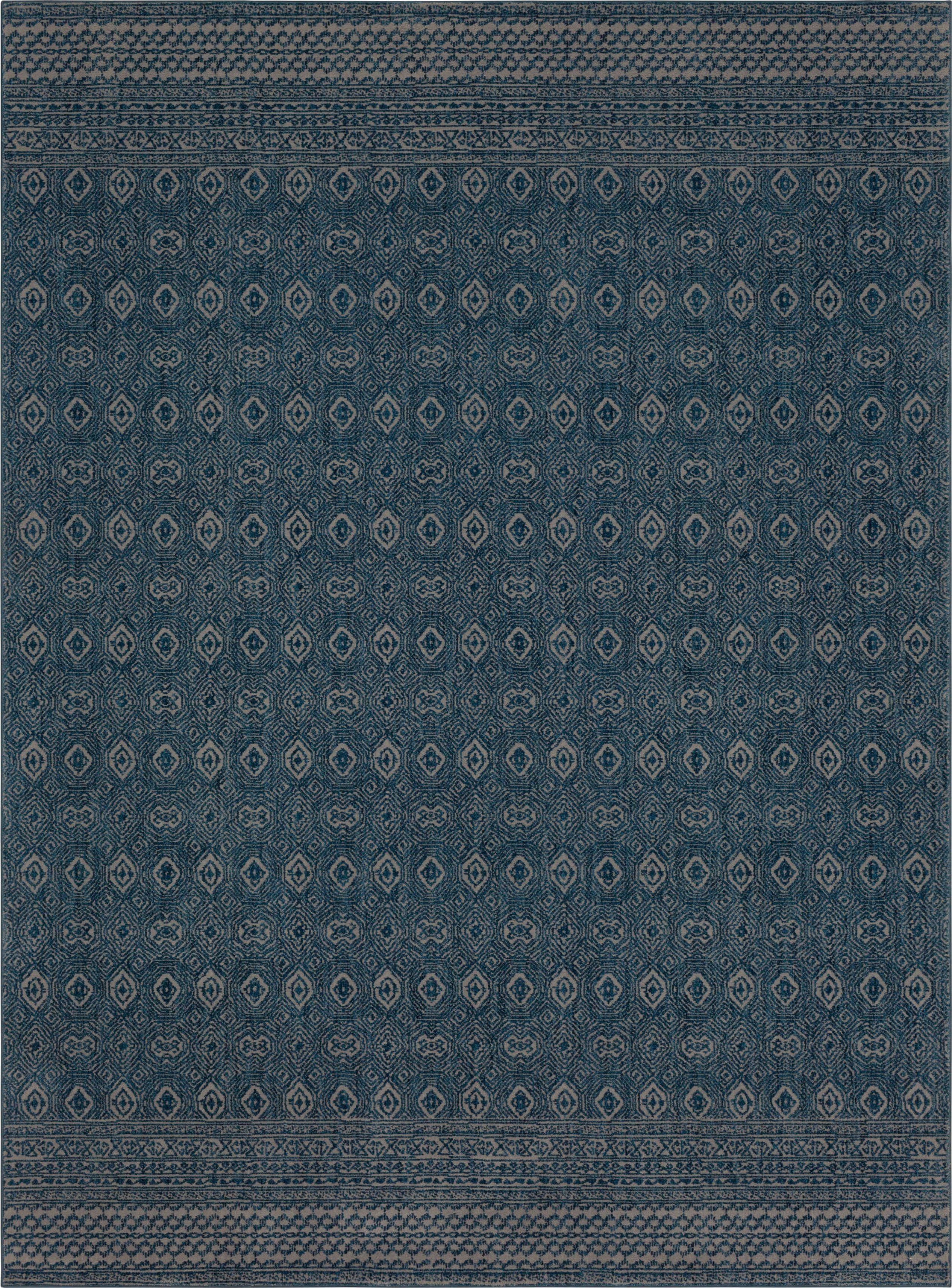 Karastan Area Rugs Bobby Berk by Karastan (Series 1) Majolica Blue Rug 92430 50150 Bartlett Home