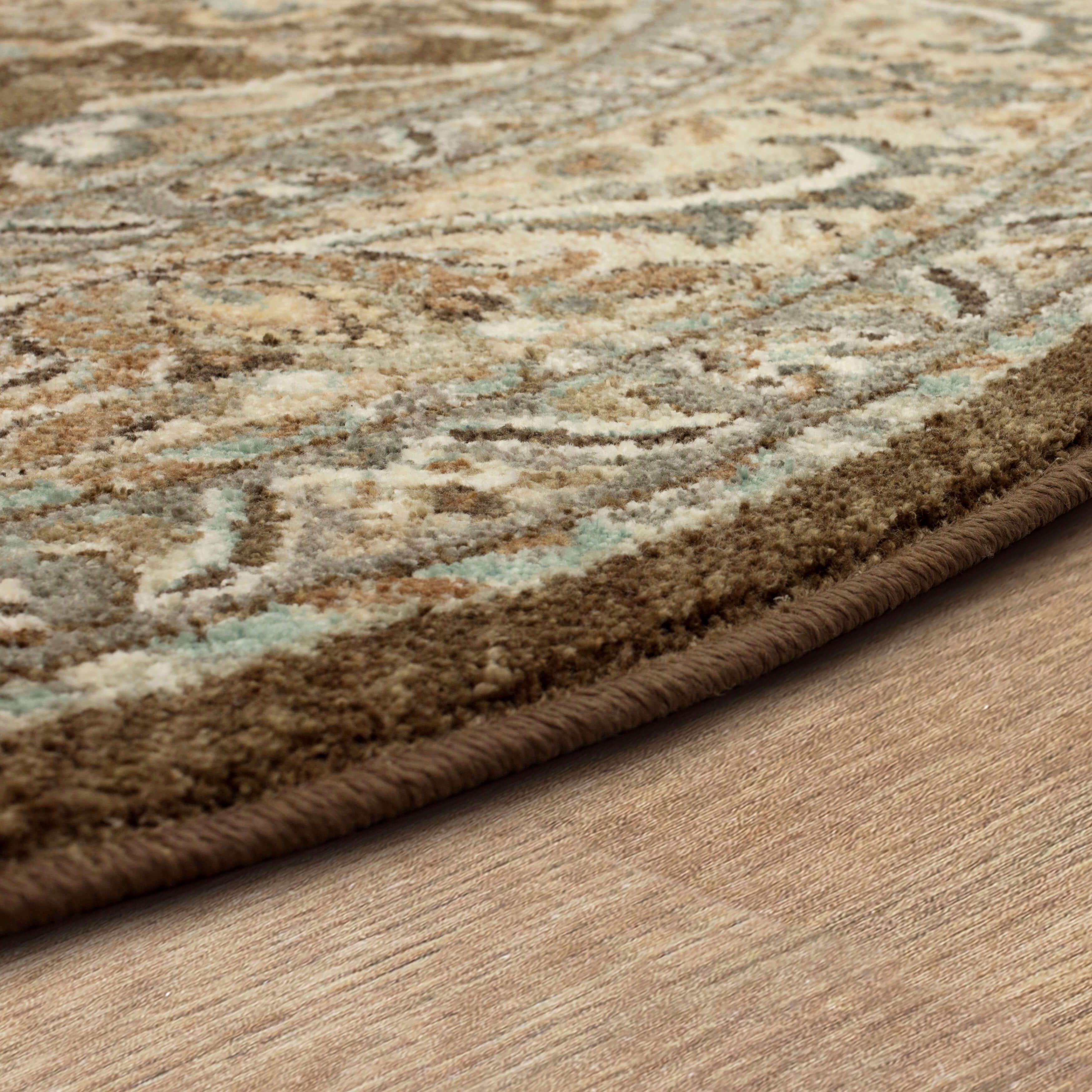 洋楽 RAKUTAO 91061 allen + roth 5 X 5 (ft) Rust Round Indoor Area Rug 6R-9779-209 at