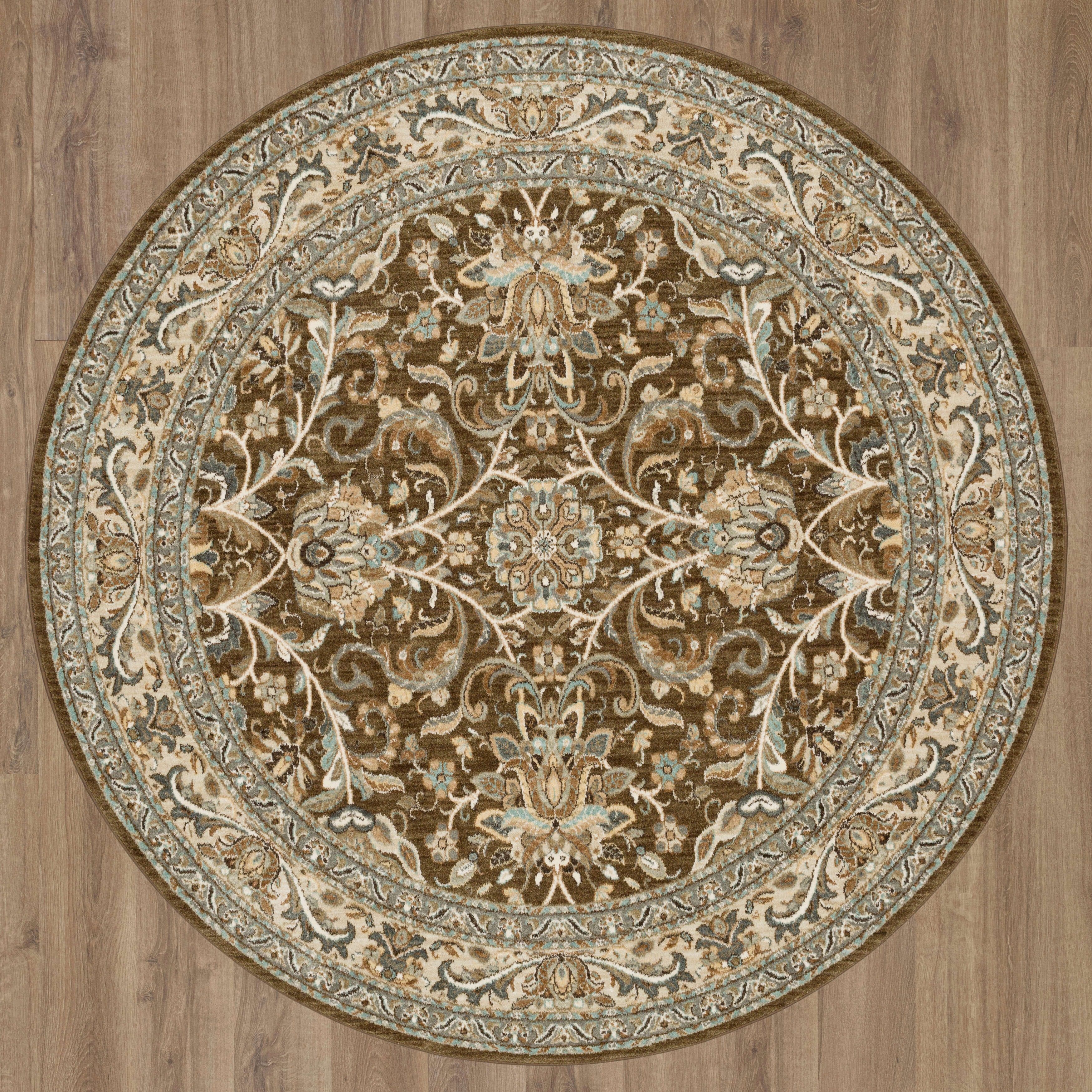 Karastan Area Rugs Euphoria Newbridge Brown 8'ROUND Round Rug