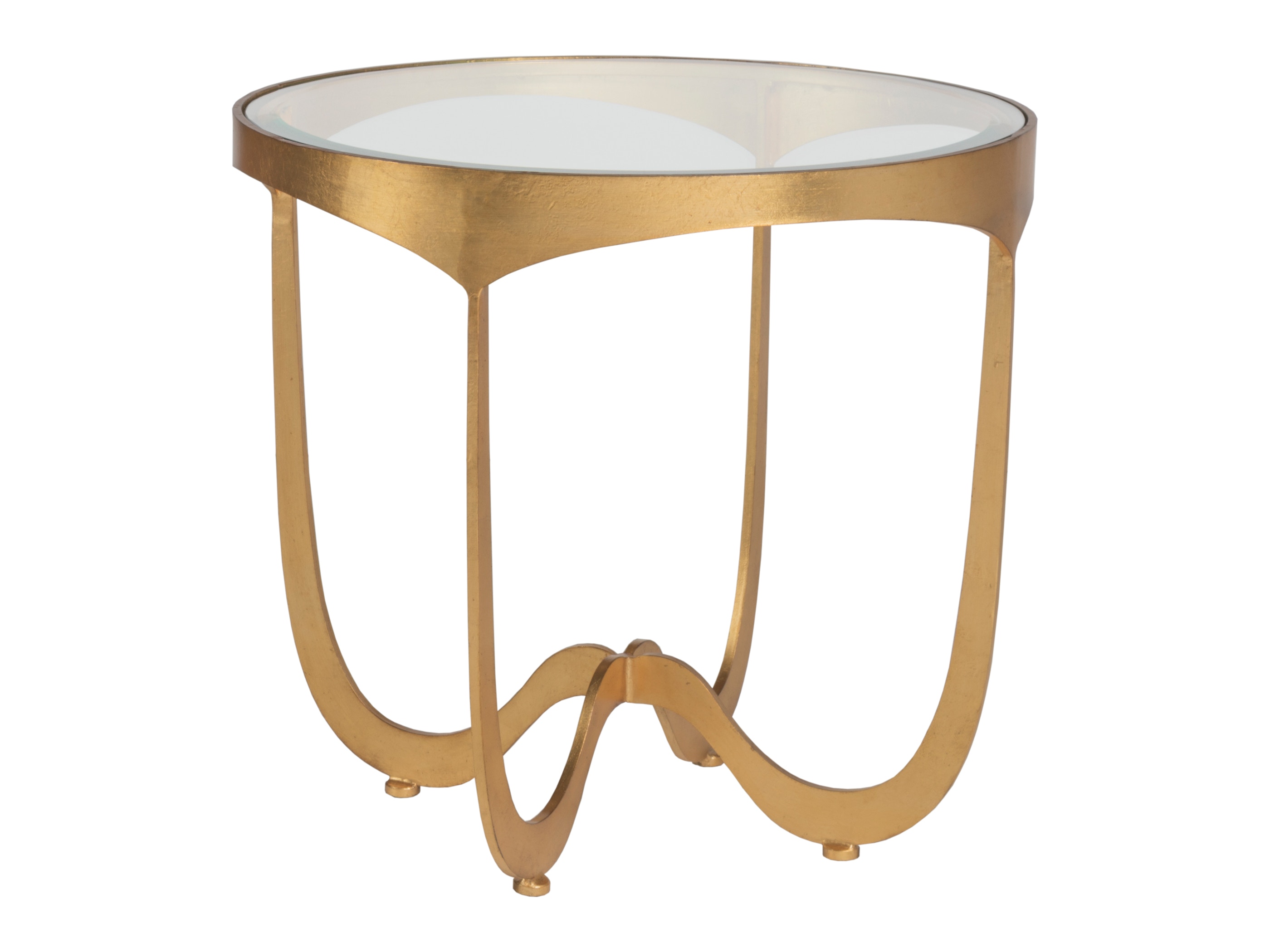 Sophie Round End Table- Gold Leaf 