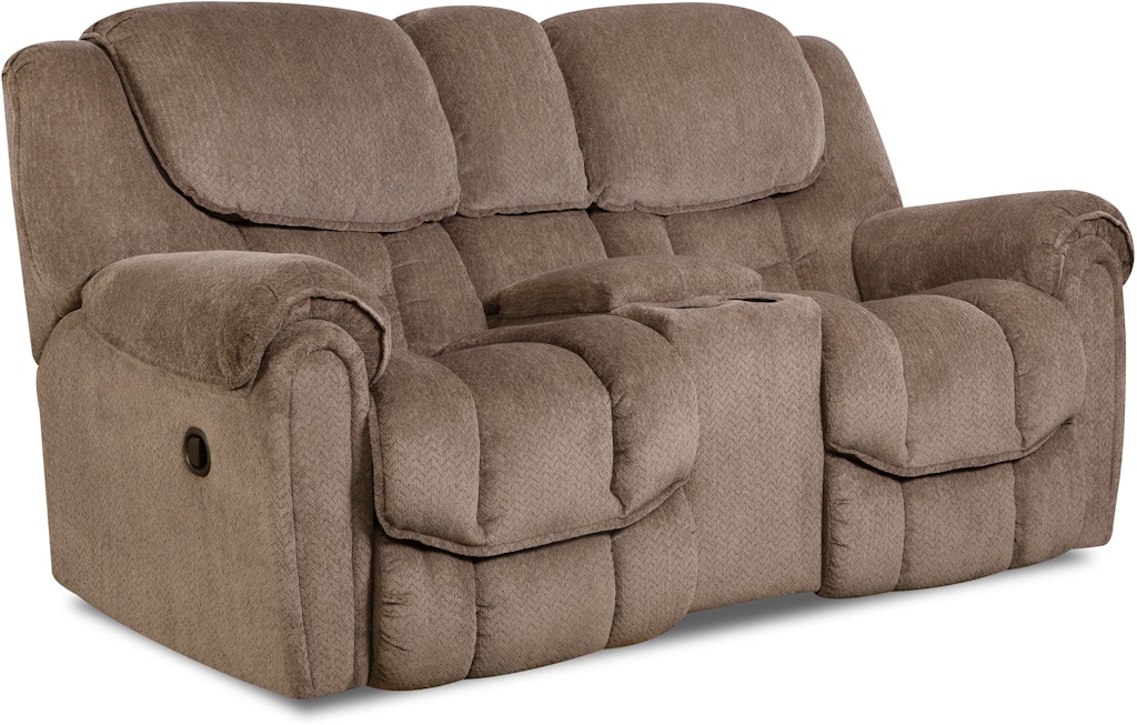 HomeStretch Living Room Del Mar Taupe Rocking Reclining Console Loveseat  122-23-17 HS122-23-17