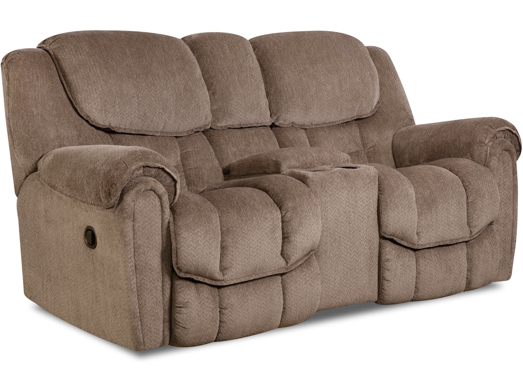HomeStretch Living Room Del Mar Taupe Rocking Reclining Console Loveseat  122-23-17 HS122-23-17