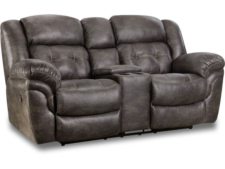 HomeStretch Frontier Charcoal Reclining Console Loveseat by Homestretch 129-22-14 556010568