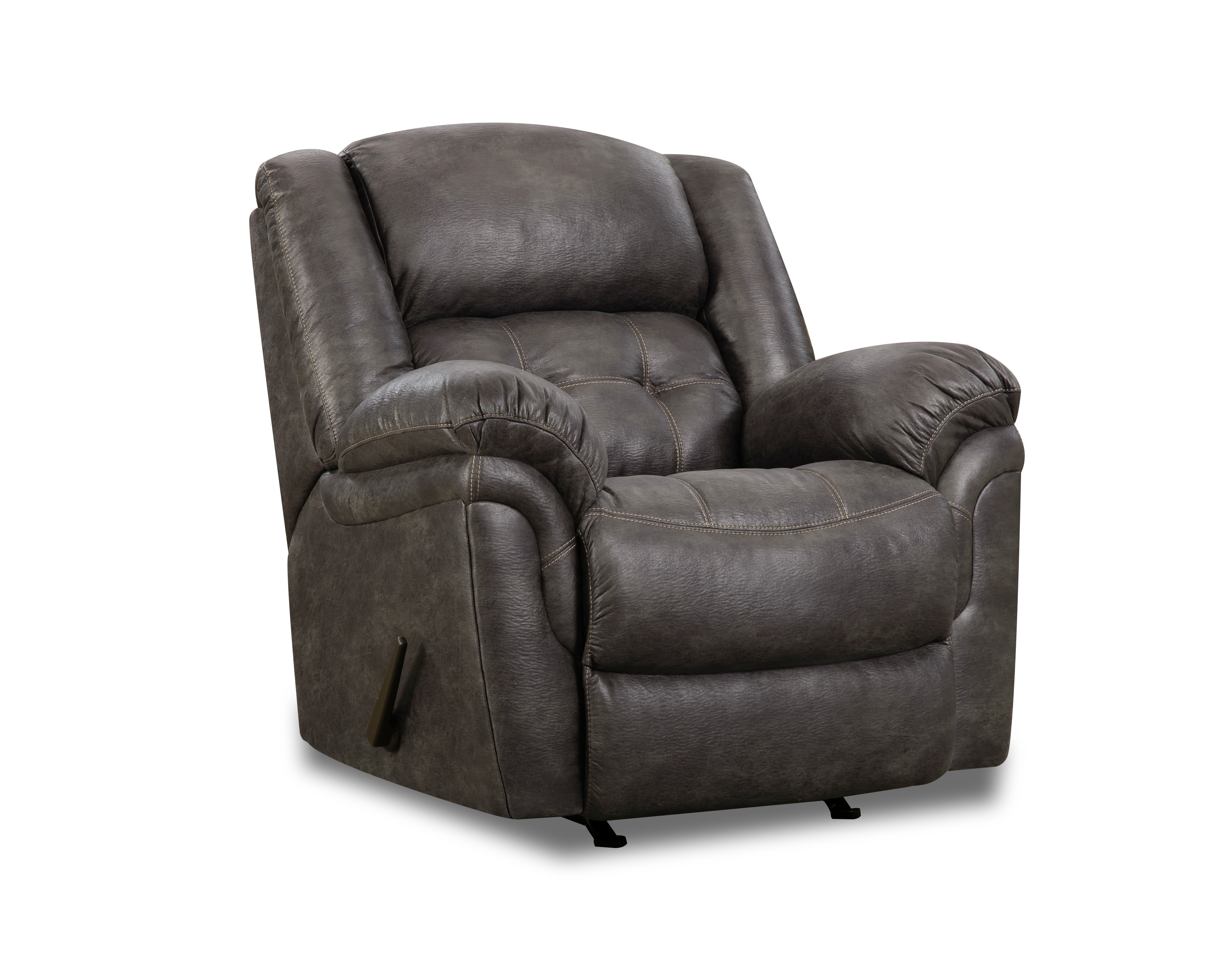 Grey leather rocker discount recliner