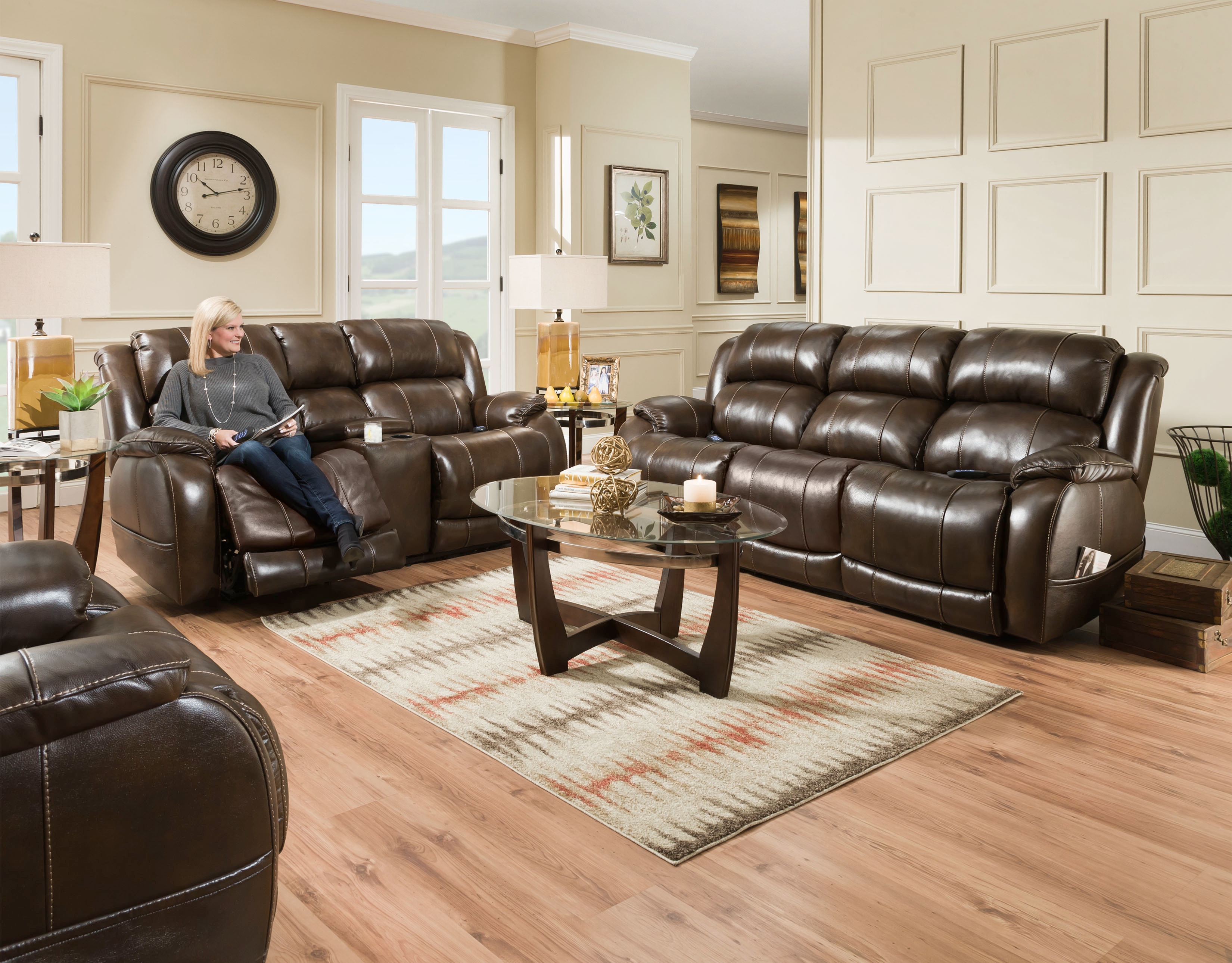 HomeStretch Palmer Walnut Leather Recliner 170-97-21 at Woodstock Furniture  & Mattress Outlet