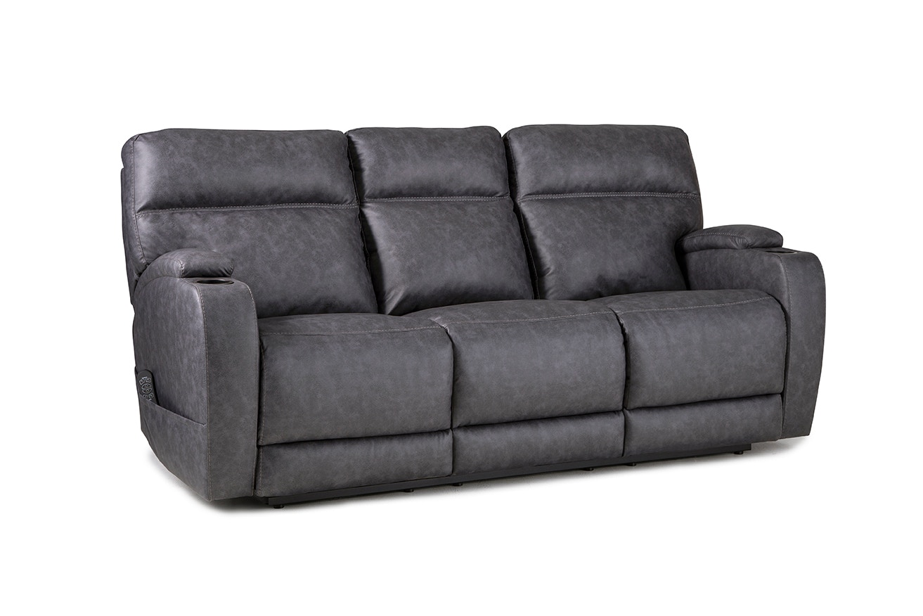 HomeStretch Living Room Double Reclining Triple Power Sofa 2003762 Hennen Furniture St.