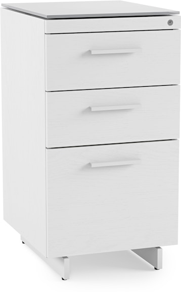 BDI Centro Centro 6414 White 3-Drawer File Cabinet 6414 SW/GRY