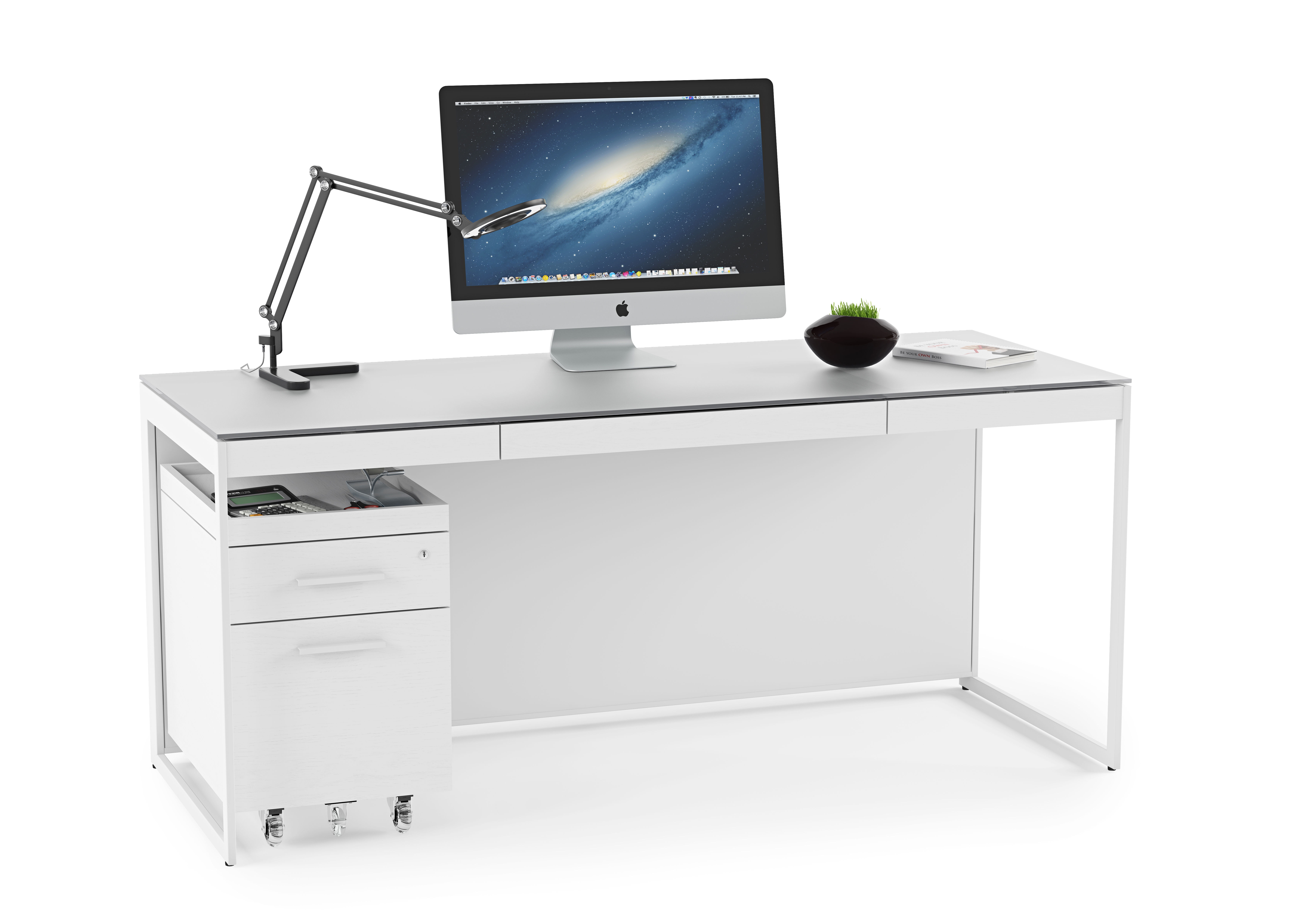 Centro 6401 Modern White Home Office Desk BDI6401SWGRY Centro 6401 Modern White Home Office Desk BDI6401SWGRY