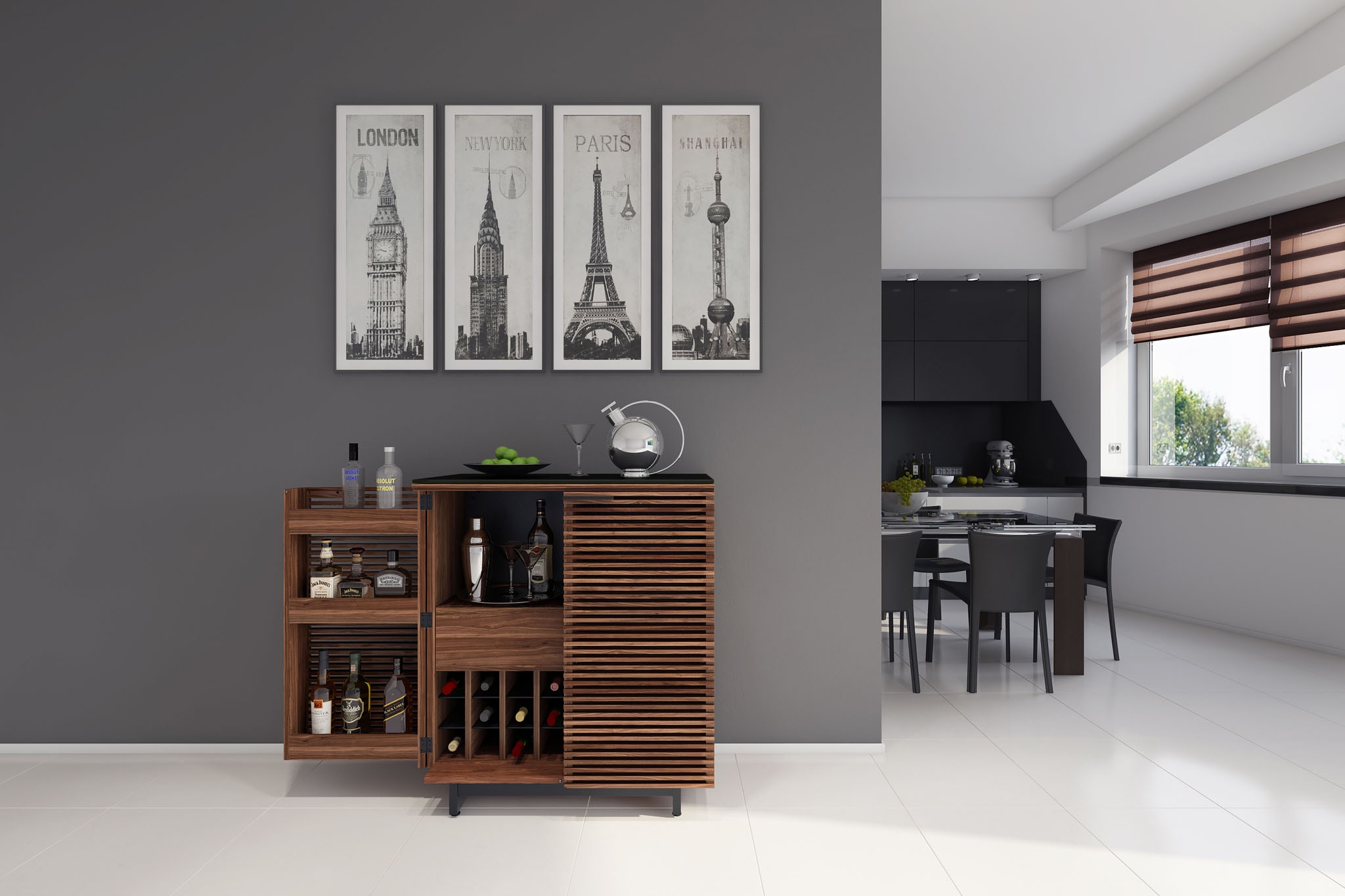 BDI Corridor 5620 Home Bar Cabinet 5620 WL