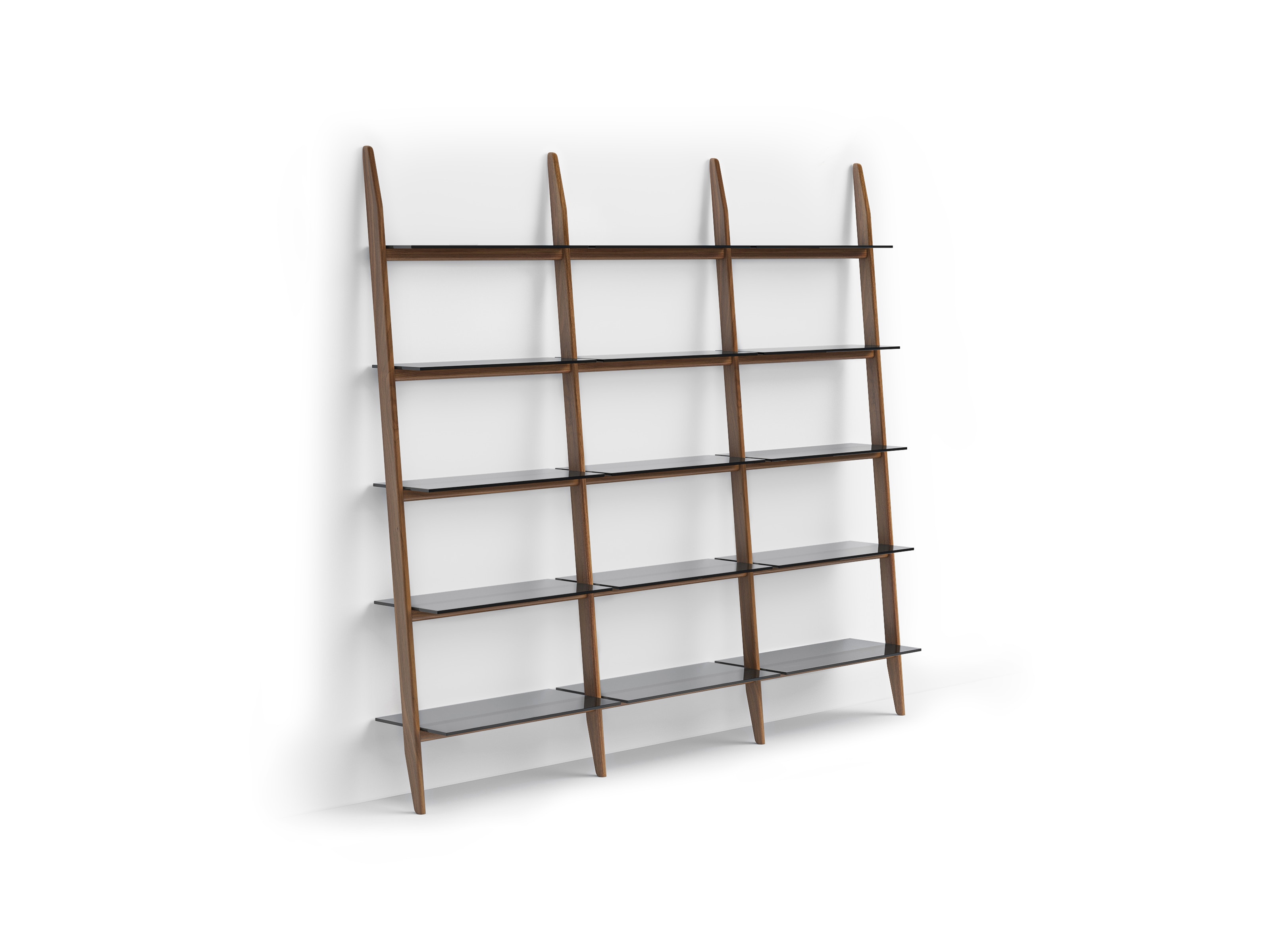 G.SHELF 1200(ウォールナット) Noah Mid Century Wide Shelving Unit in Dark Brown Acacia