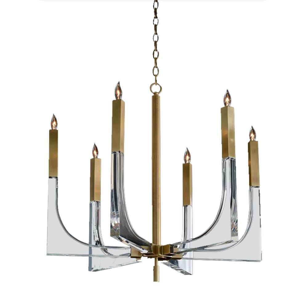Issis Select ACRYLIC & ANTIQUE BRASS CHANDELIER 58JR-AJC-9041JR1292