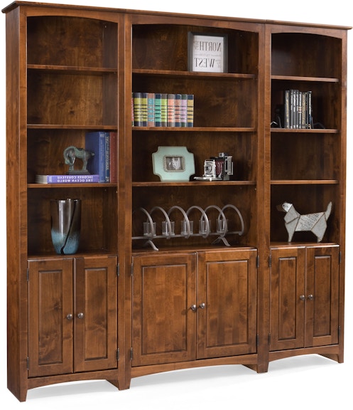 Archbold Furniture Alder Bookcase 24 x 84 with Doors 62484D