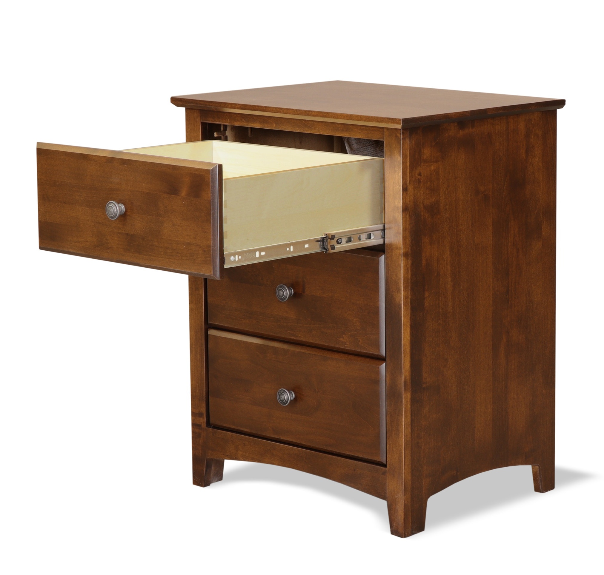 3 drawer wide nightstand