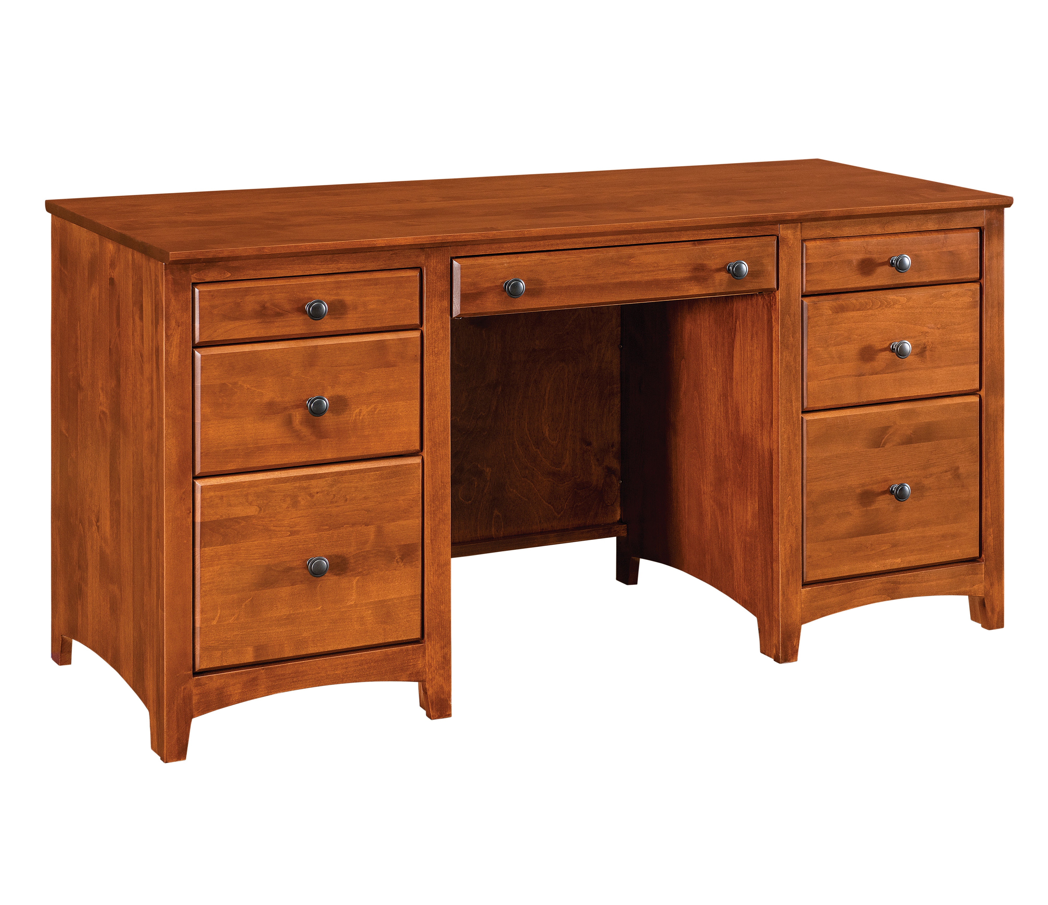 solid wood double pedestal desk