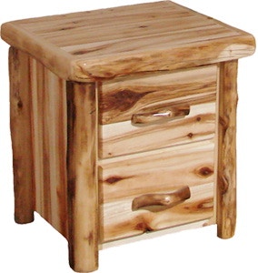 Rustic Log Furniture Bedroom 24 W 2 Drawer Night Stand Flat Front 2dnf 24 Ng Smoky S Furniture