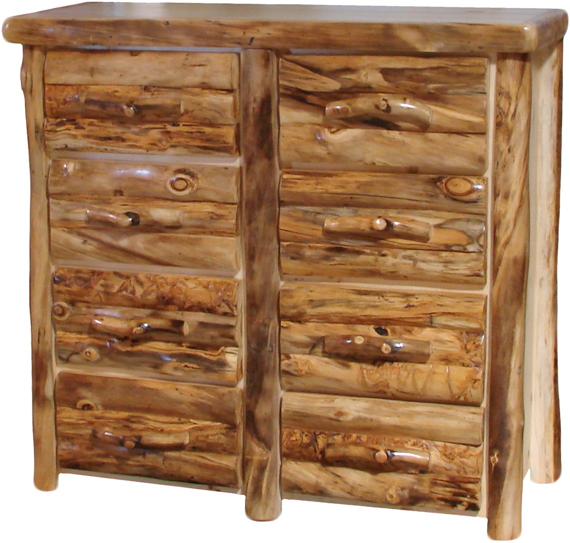 Rustic Log Furniture Bedroom 48 W 8 Drawer Dresser Log Front 8ddl 48 Ng Smoky S Furniture