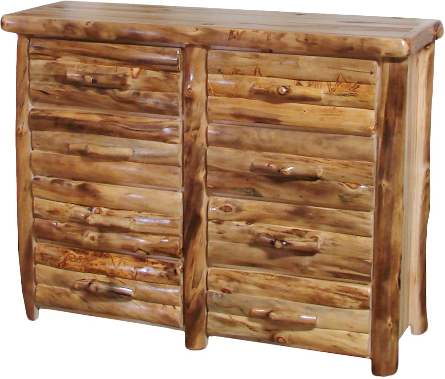 Rustic Log Furniture Bedroom 60 W 8 Drawer Dresser Log Front 8ddl 60 Ng Smoky S Furniture