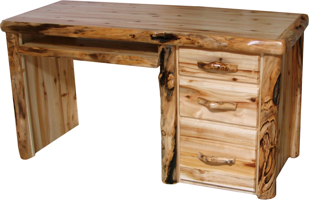 Rustic Log Furniture Home Office Desk Flat Front Desf Smokys