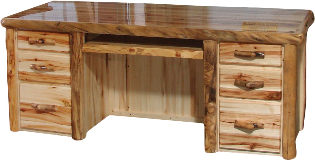 Rustic Log Furniture Home Office 72 W Desk Flat Front Desf 72