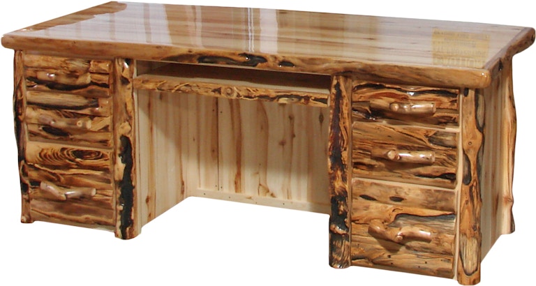 Rustic Log Furniture Home Office 72 W Desk Log Front Desl 72 Ng