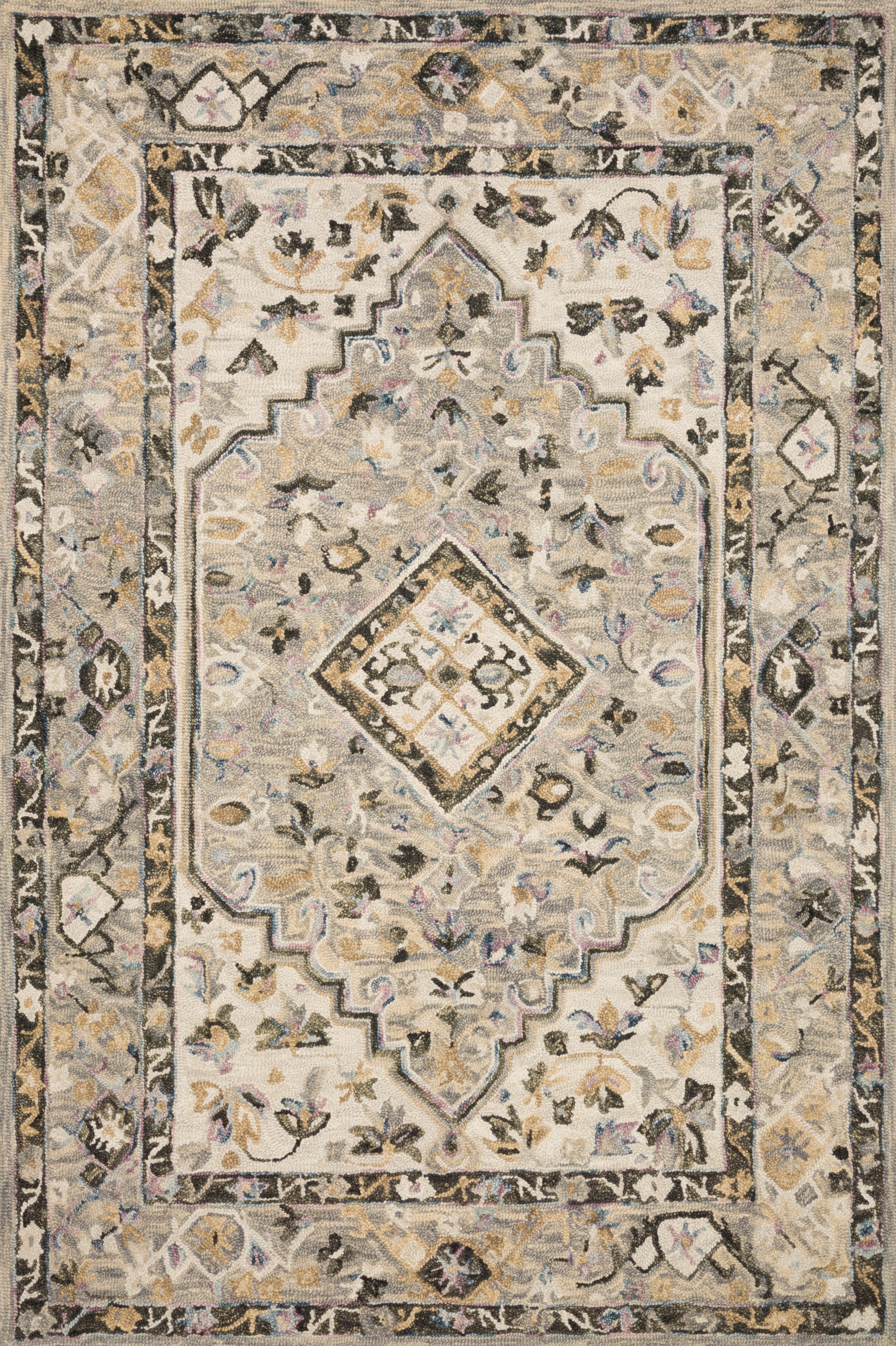Loloi Floor Coverings Beatty Rug BEA01 Grey/Ivory Aminis