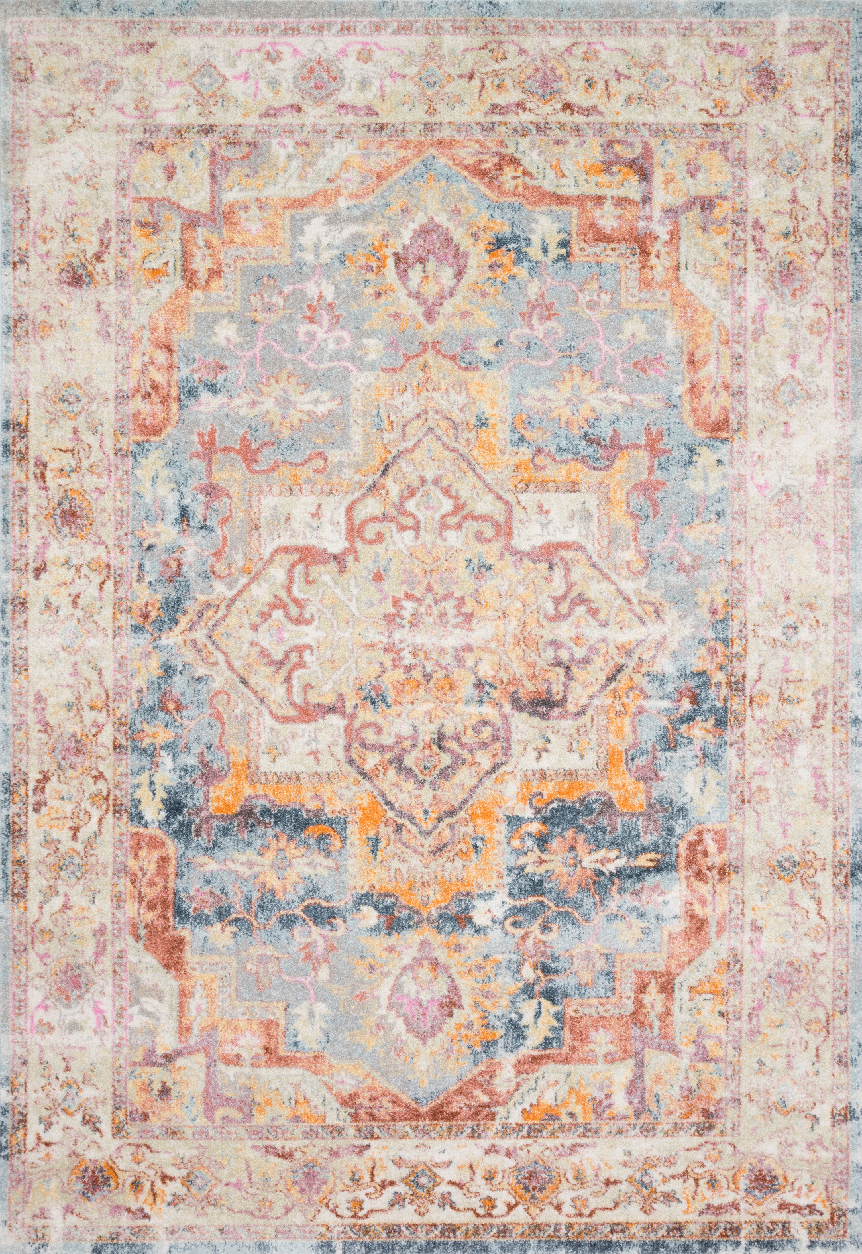 Loloi Area Rugs CLARA CLA-01 SUNSET/IVORY 2'5