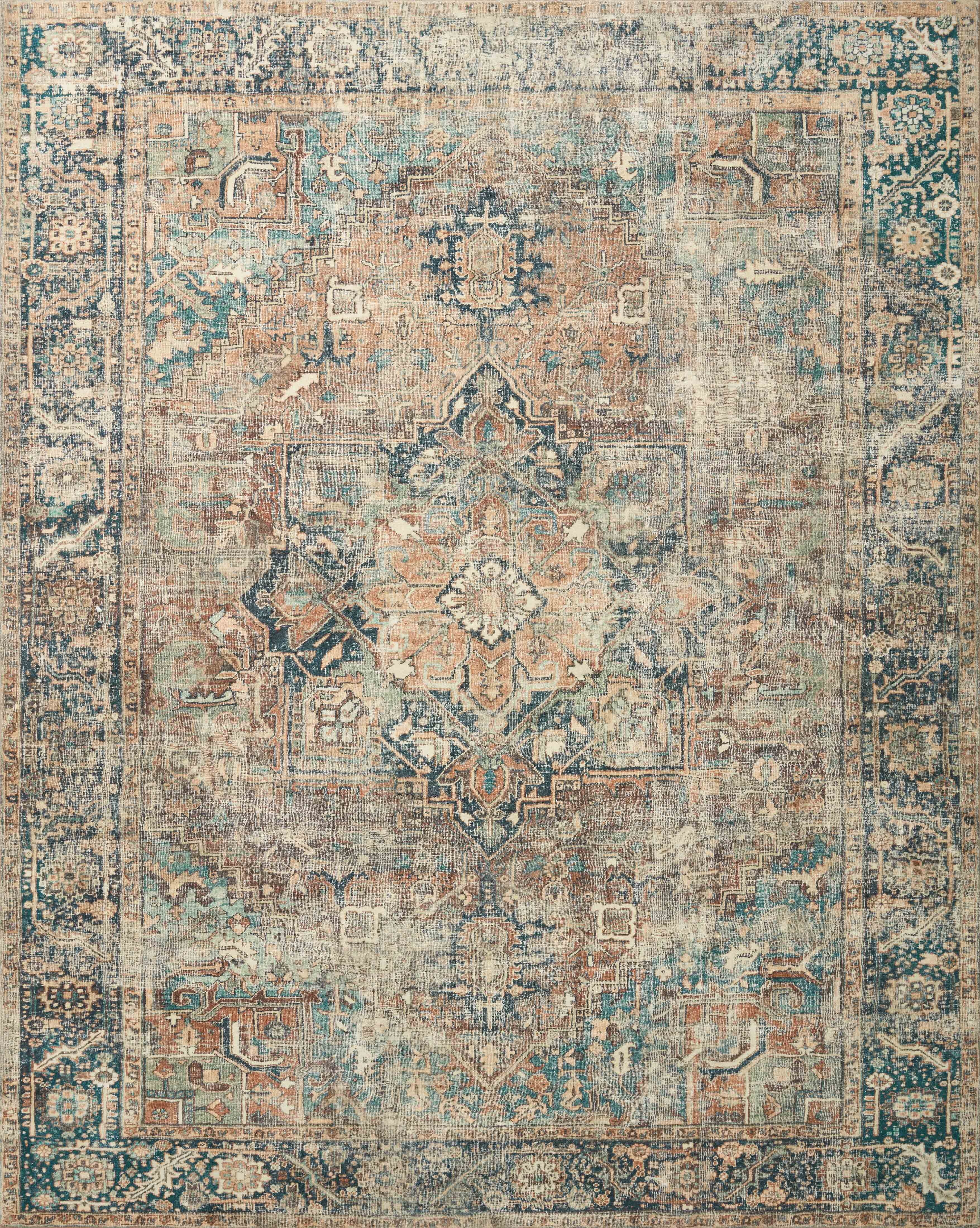 Loloi Area Rugs MARGOT MAT-02 TERRACOTTA/LAGOON 2'6