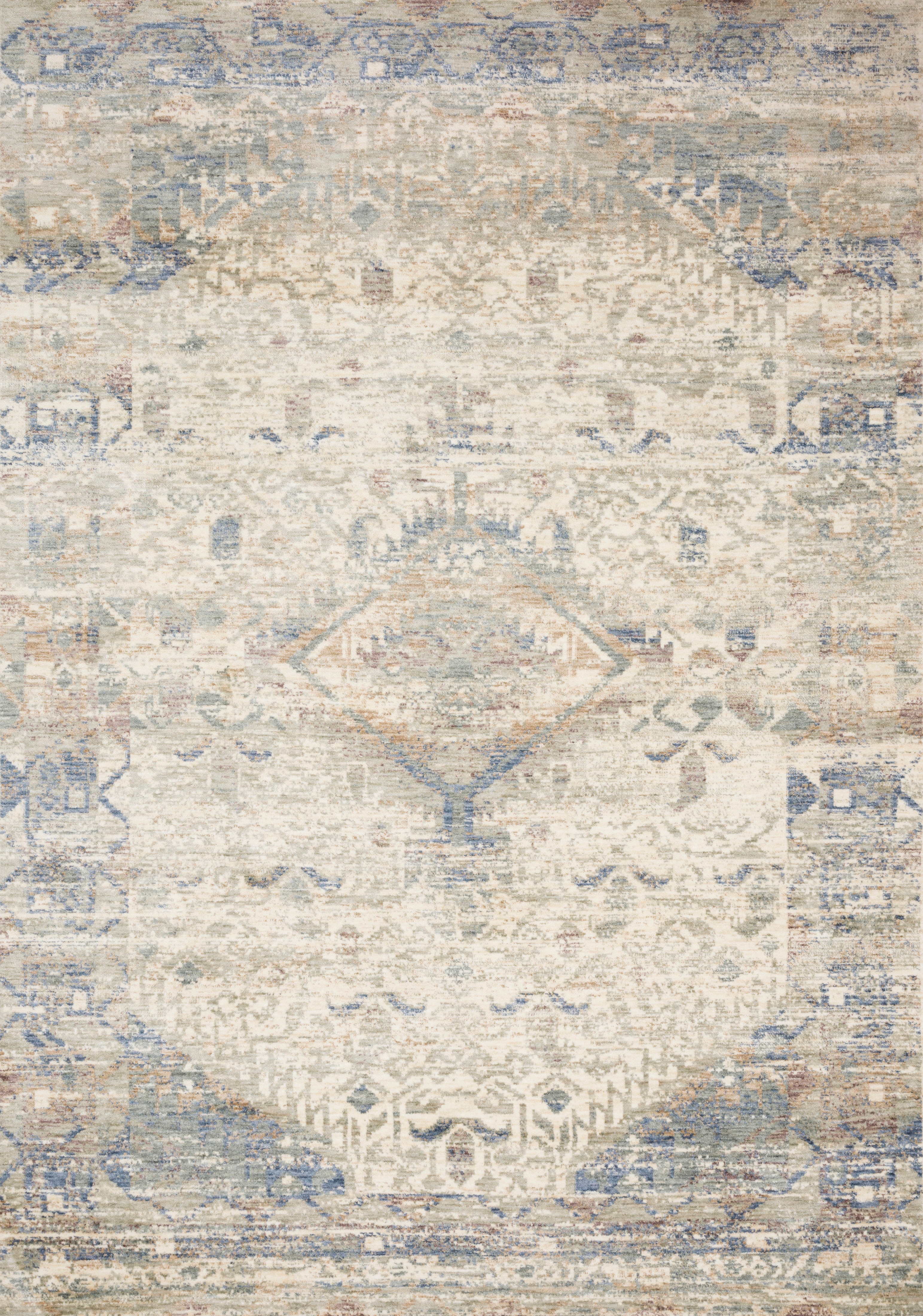 3'9 x 5'9 Ivory/Blue Loloi Revere Collection Area Rug