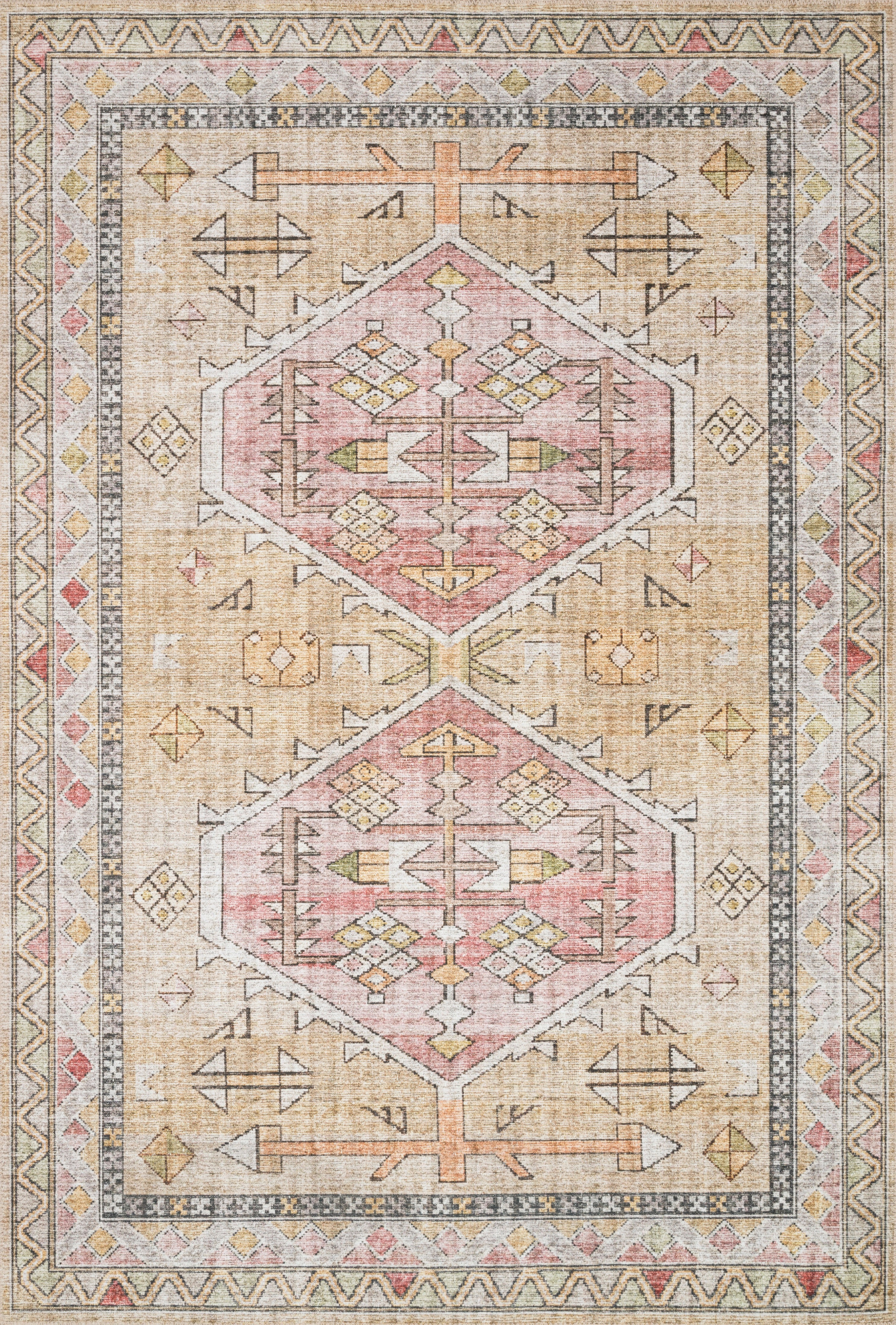 Loloi Floor Coverings SKYE SKY04 GOLD/BLUSH 2'6" X 10'0" RUNNER RUG