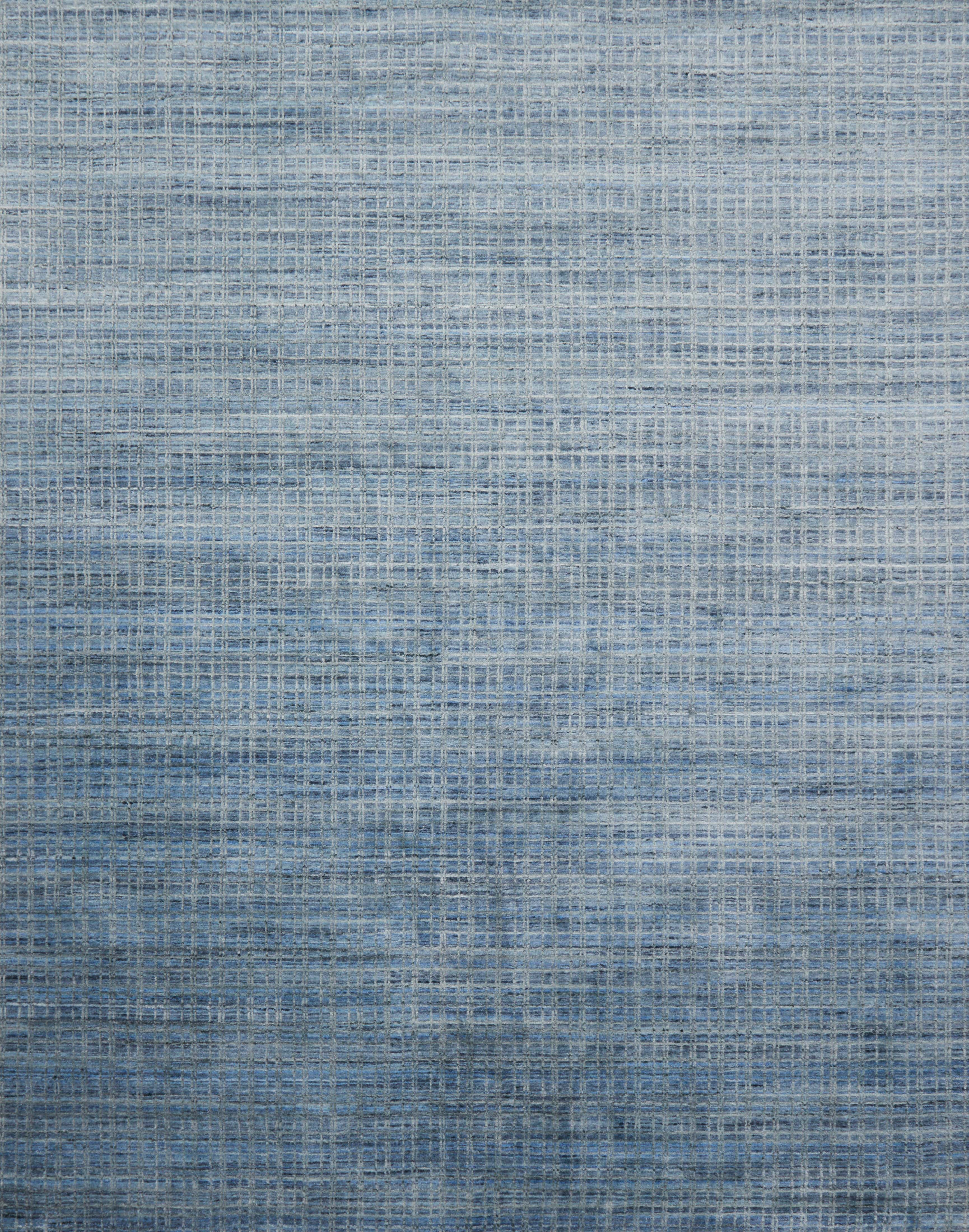 未使用保管品　the Apartment blue Lottery Rug World Rug Gallery Distressed Modern Abstract Watercolor Blue