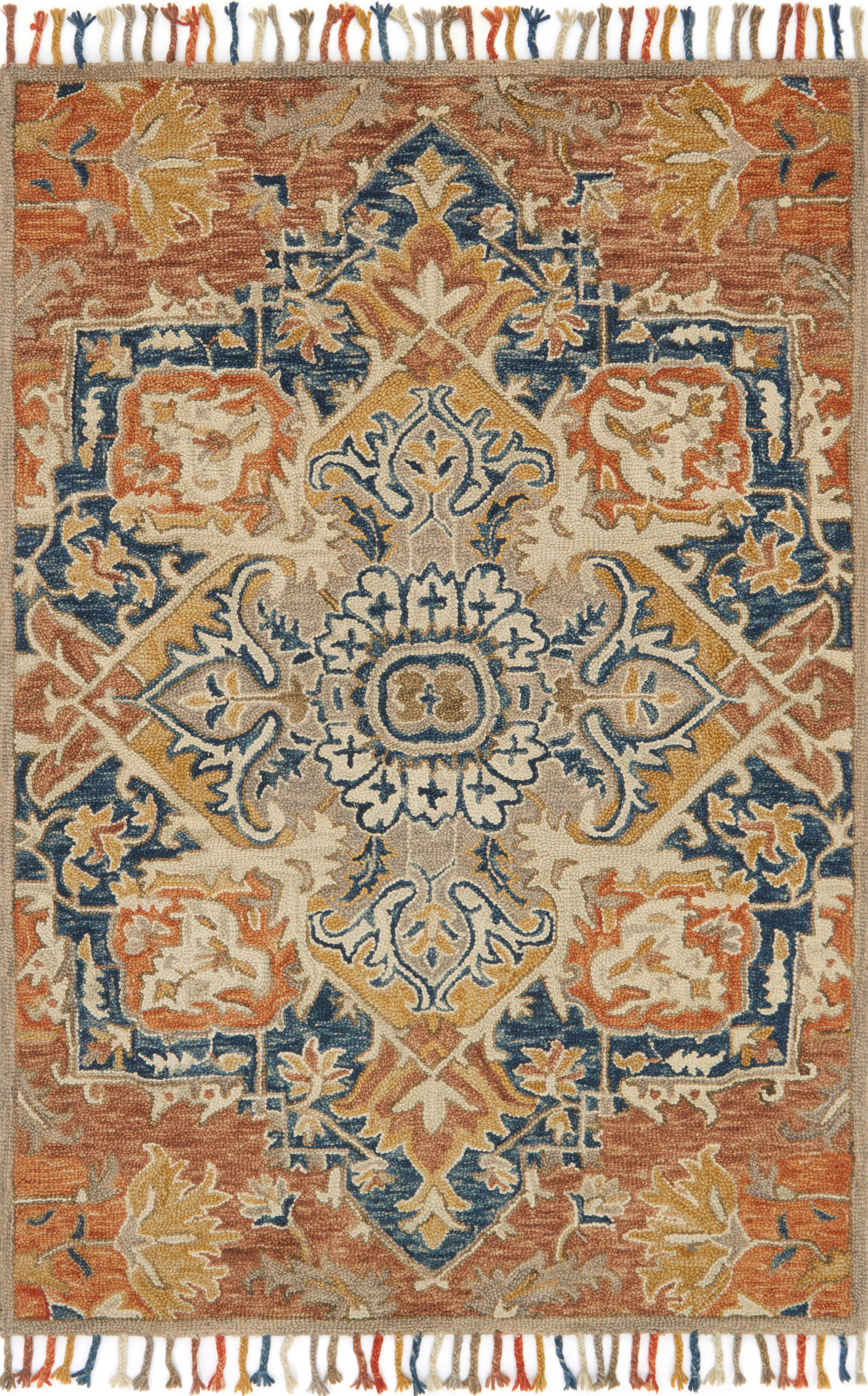 Loloi Area Rugs Zharah Rug ZR-10 Rust/Blue - Brownlee's Furniture