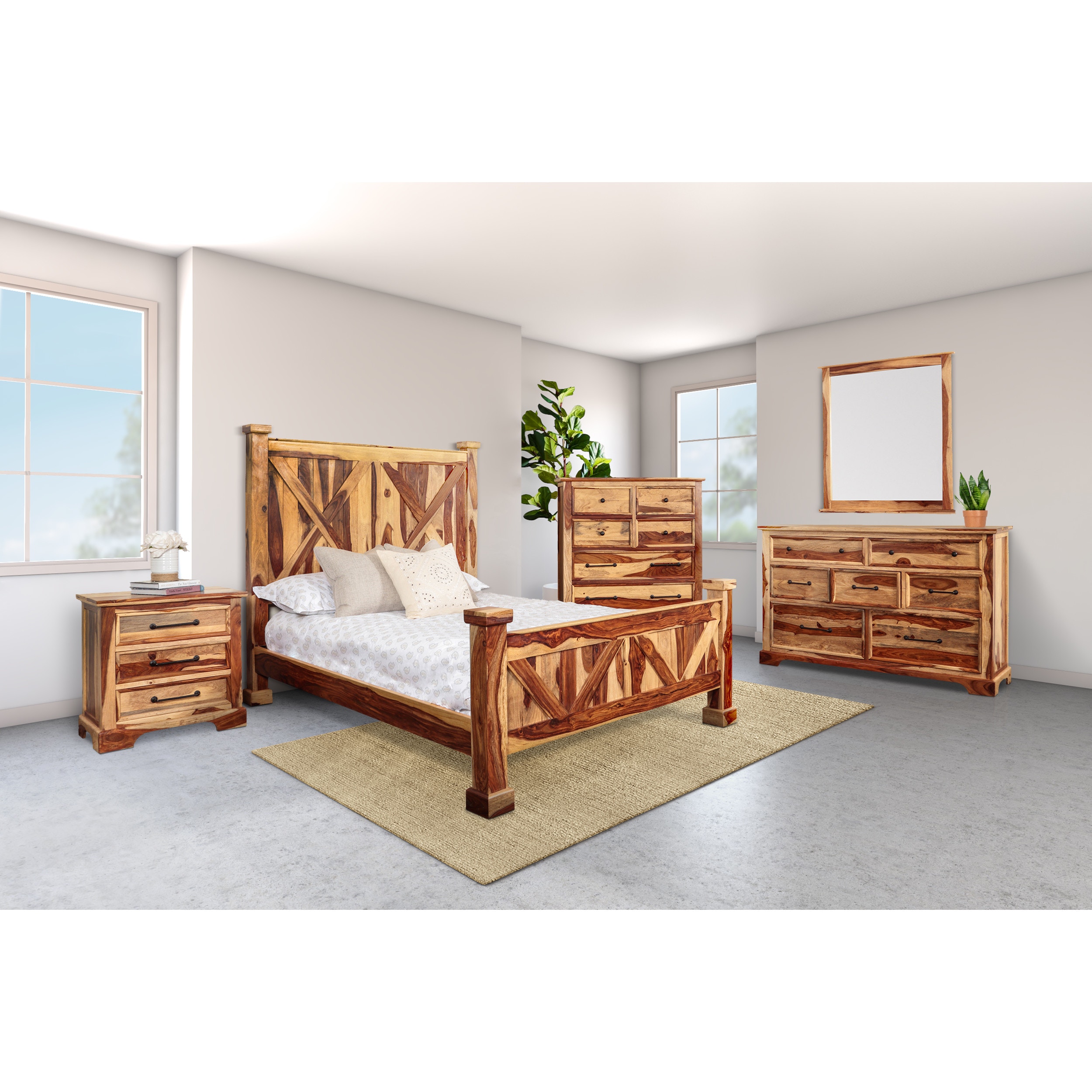 Porter Designs Bedroom Crossroads Queen Bed 04 196 14 C001 KIT Mountain Comfort Furnishings