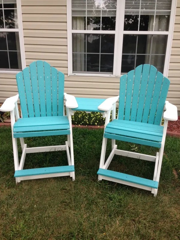 Green Country Decor Outdoor Furniture Poly Adirondack Stool Set TeteA