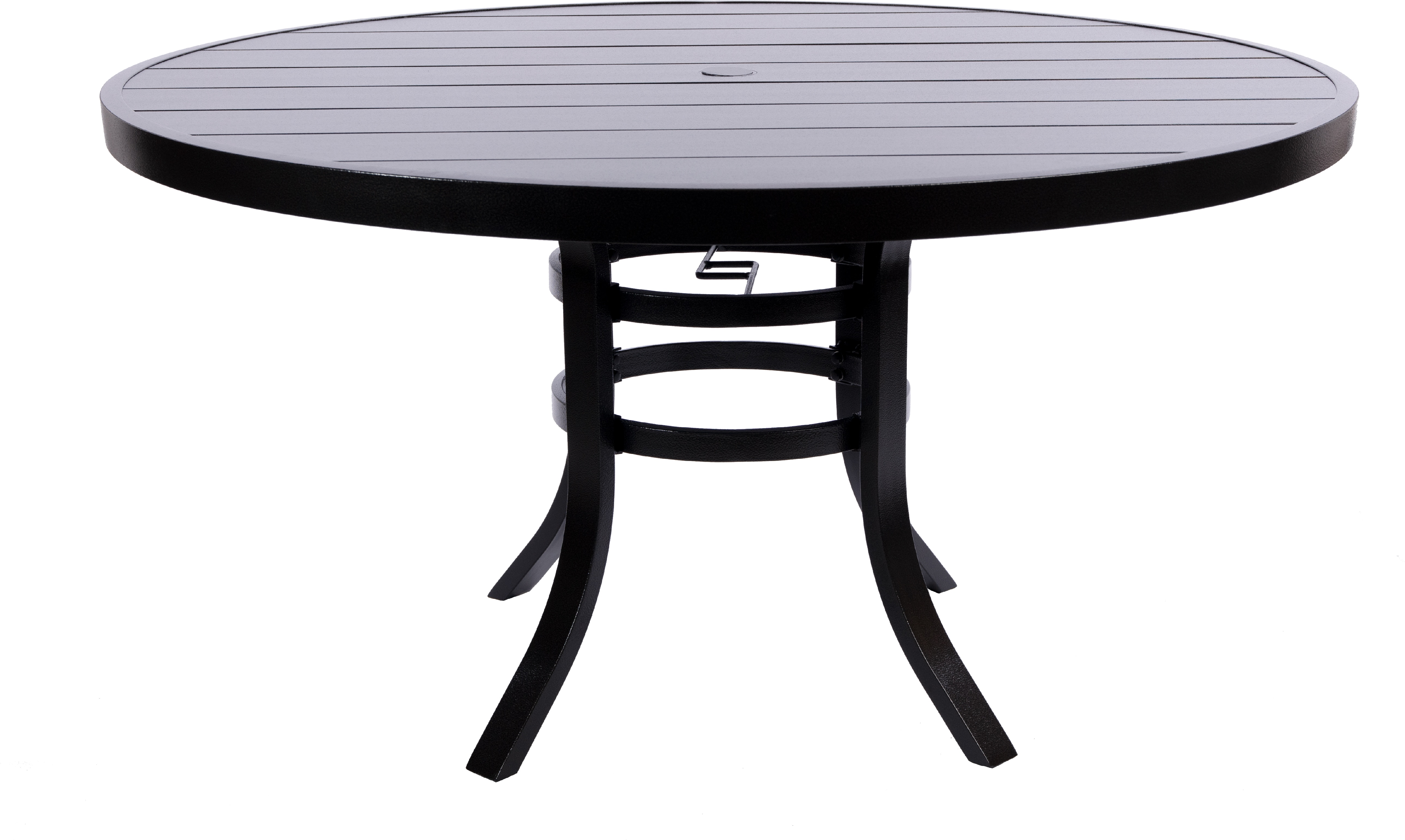 American Home Outdoor Patio Dining Table 54 Inch Round Aluminum Slat Dining Table Aminis