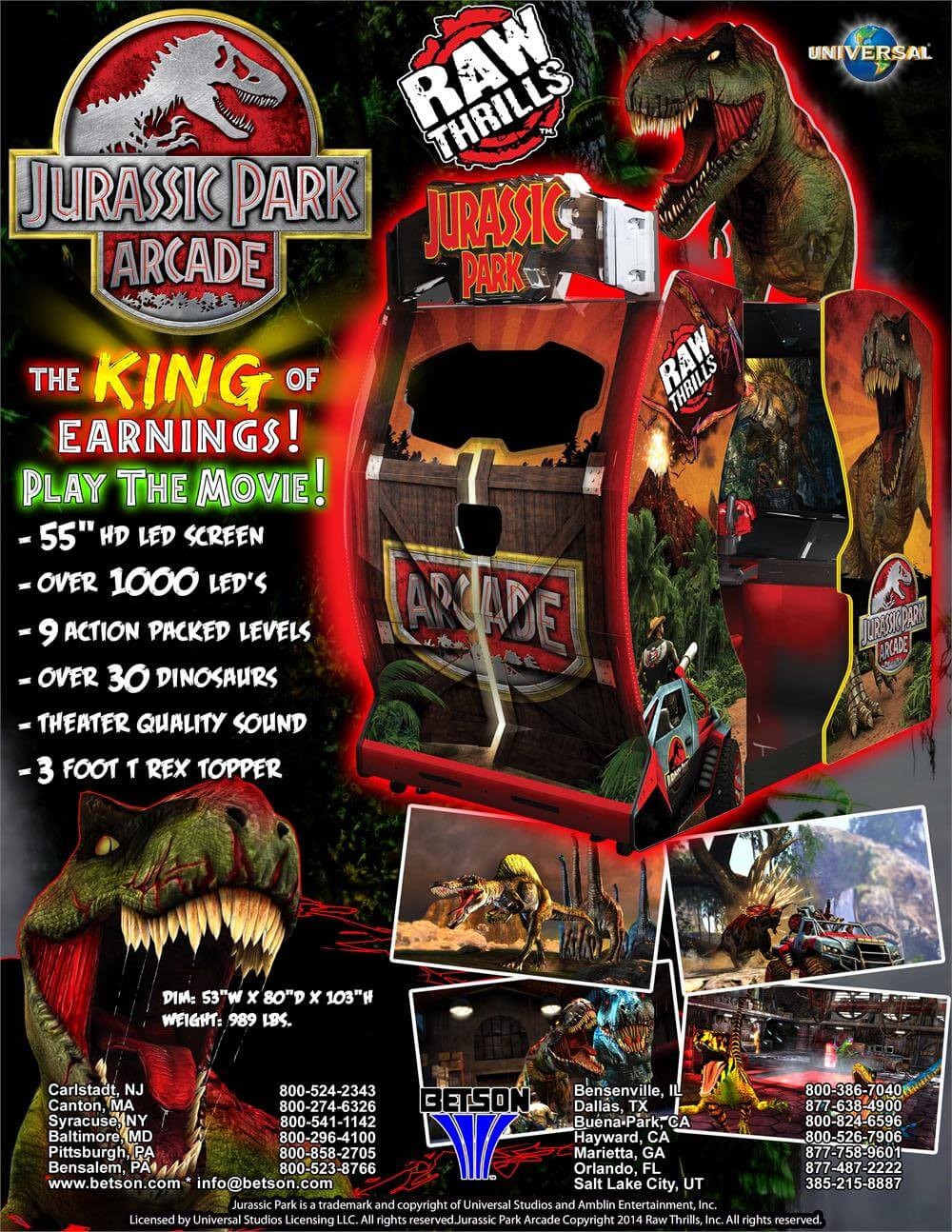 jurassic park arcade raw thrills emulator