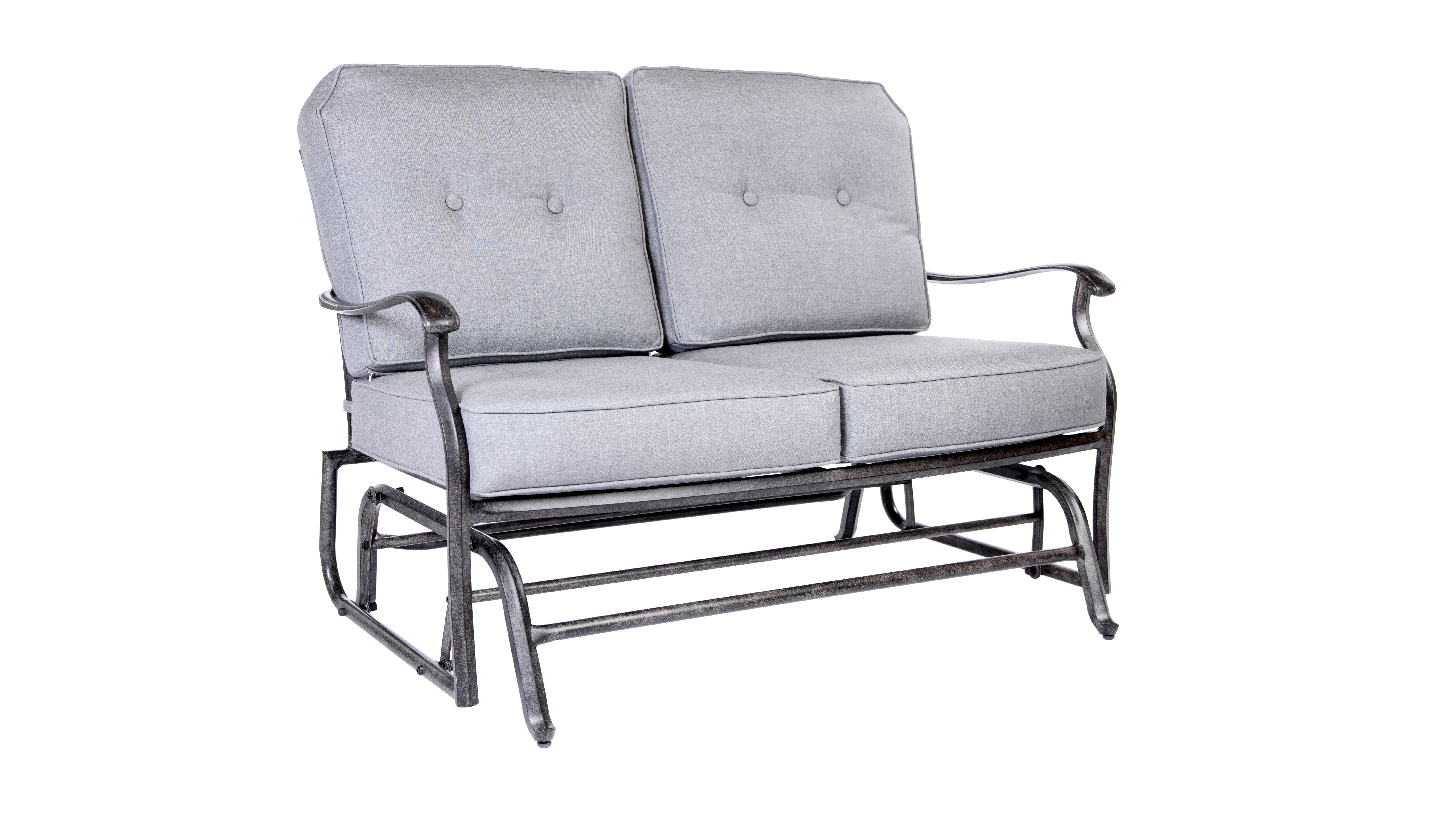 Kauai Casuals Outdoor Patio Madelyn Cushion Aluminum Loveseat Glider Aminis