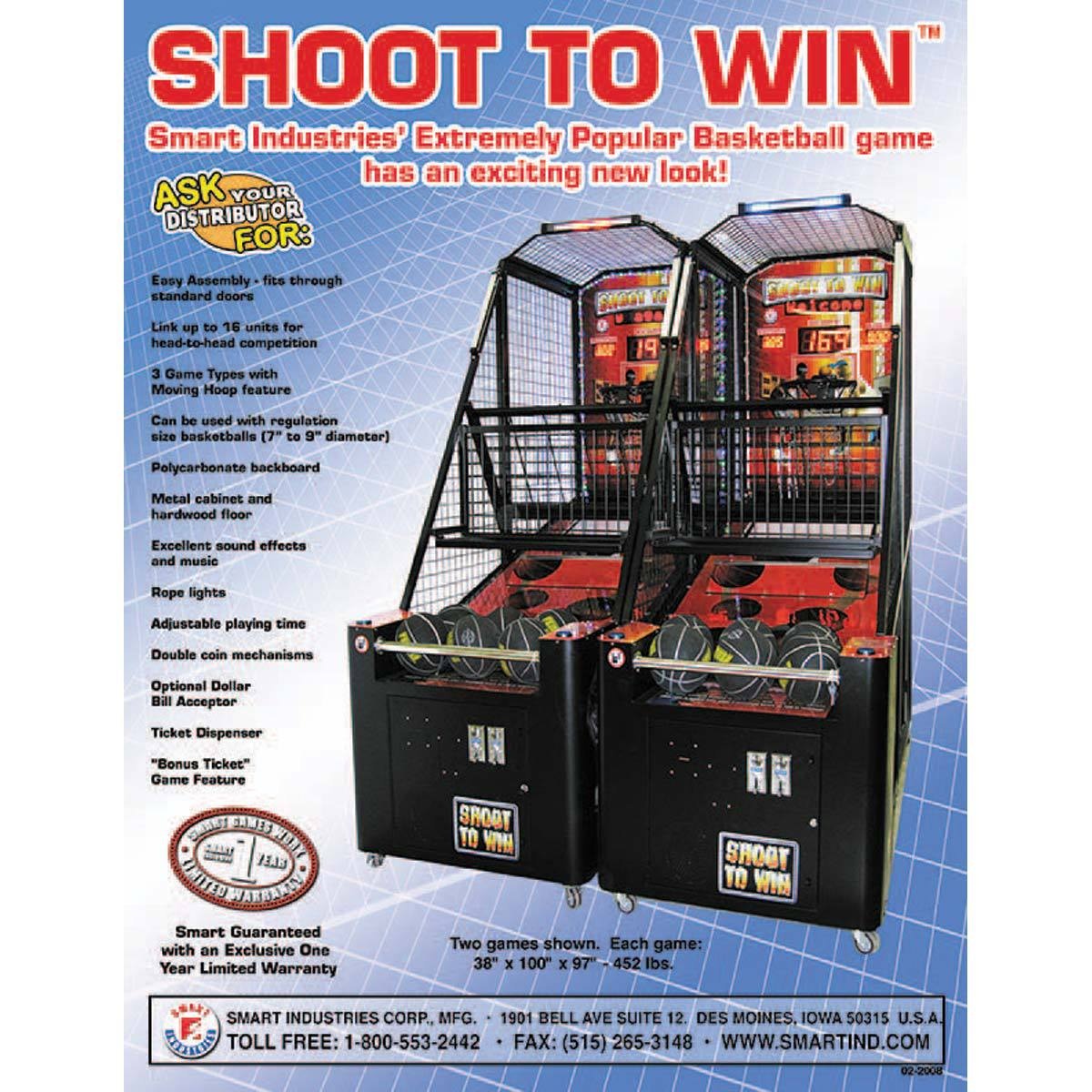 Smart Industries Bar and Game Room Basketball Arcade Shoot to Win