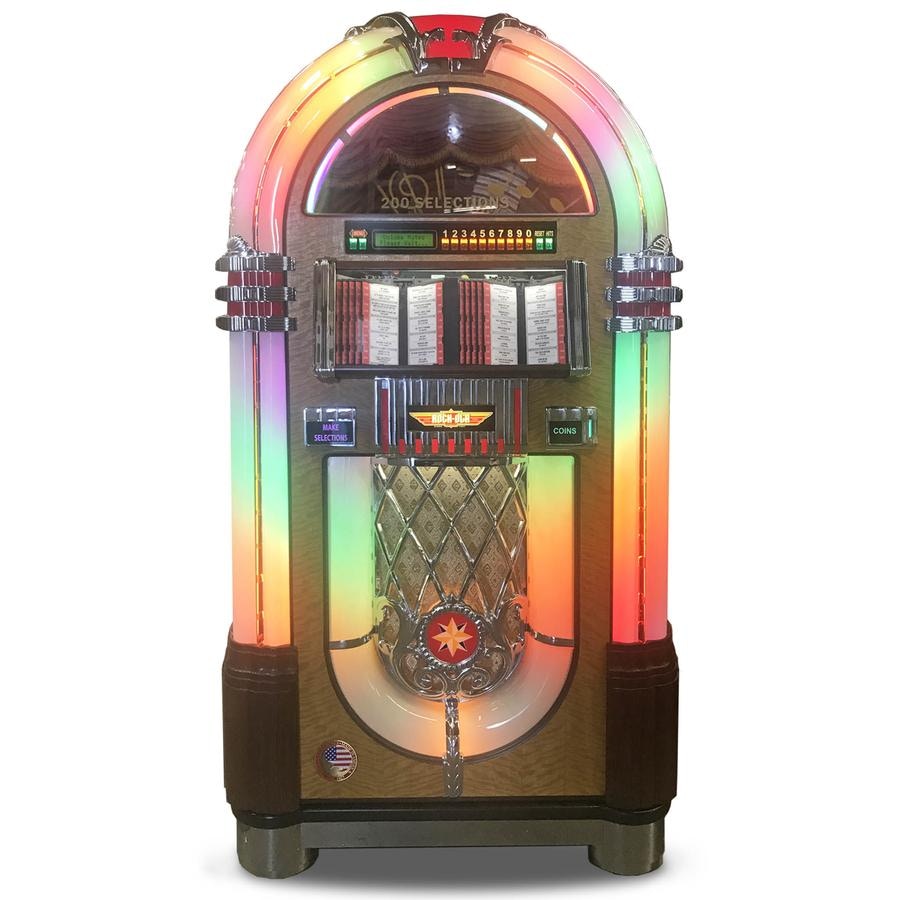 ROCK-OLA Bar and Game Room Jukebox ROCK-OLA AUTHENTIC BUBBLER VINYL 45 WITH  BLUETOOTH Walnut