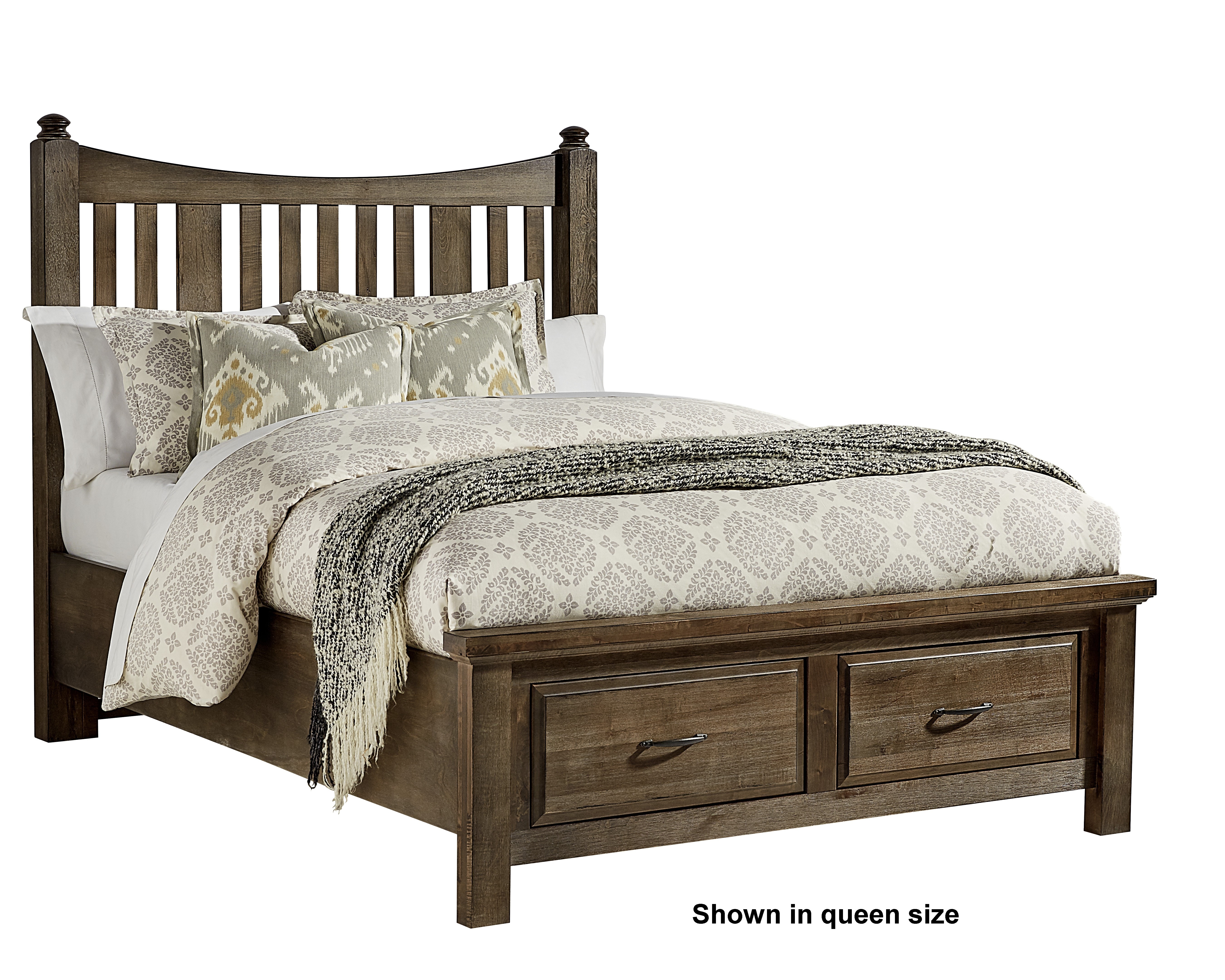 Artisan & Post by VaughanBassett Queen Slat Poster Bed With Storage Footboard 117558050B502555