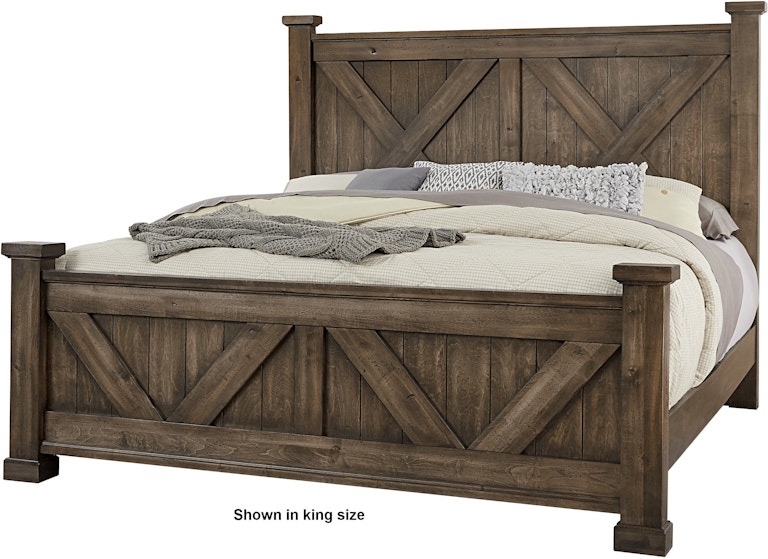 Artisan & Post by Vaughan-Bassett Cool Rustic California King X Bed With X Footboard 170-667-766-944-MS2